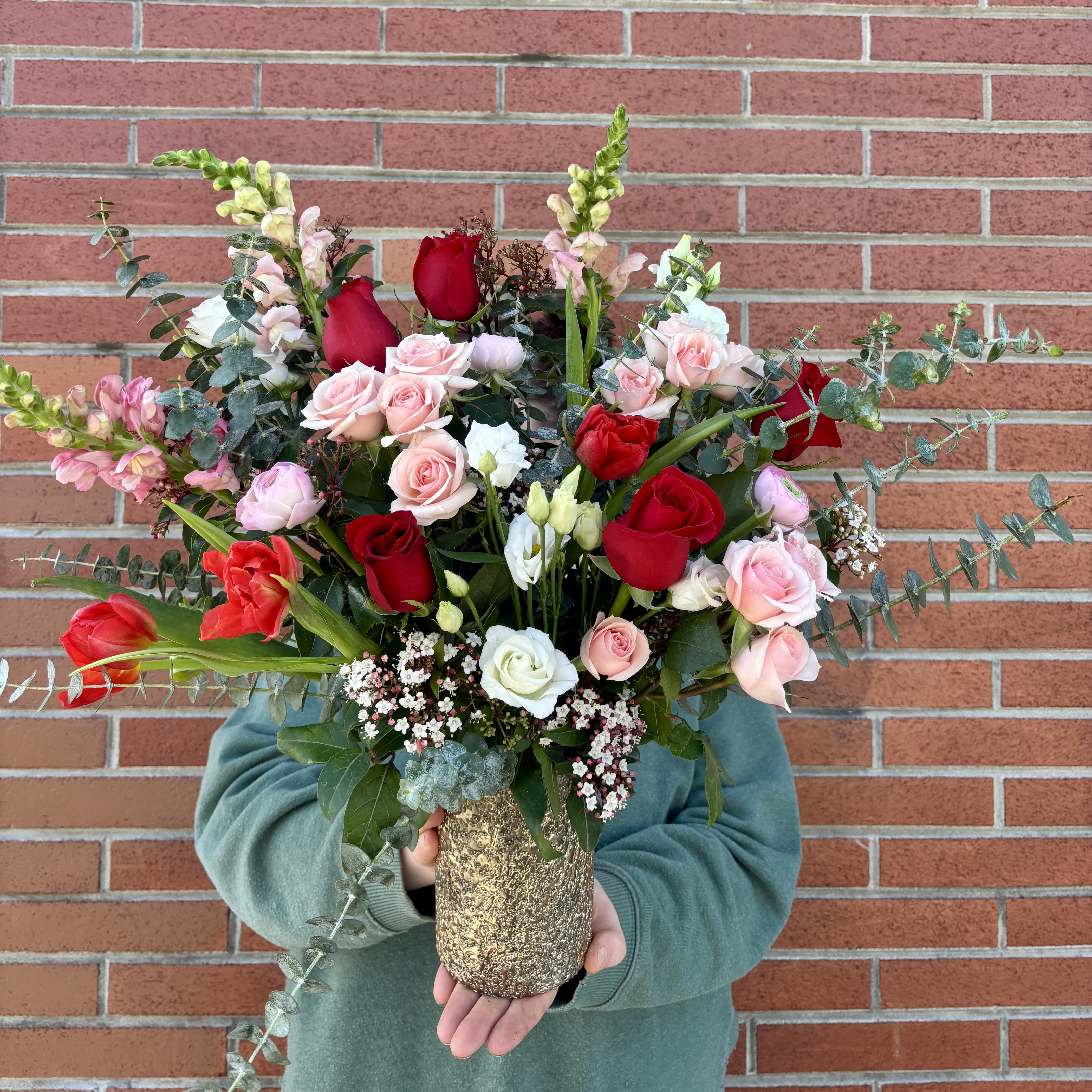 Design Of The Week - Keep it fun and fresh by ordering this unique and seasonal vase arrangement. Each week we will design a unique arrangement with seasonal specific flowers from the flower market. Updated Monday mornings and only available until Sunday of this week to order. Hurry or you will miss the opportunity for this beautiful design. Come Monday morning, this "Design of the Week" won't be available and a new arrangement will be uploaded. Enjoy the early availability of the freshest seasonal flowers and foliage we can offer!   Notice: If you order the design of the week for a future date, you will receive the design in the photo at the time of ordering, not the future design option. Please check your email confirmation for the accurate photo as this design will change weekly.  