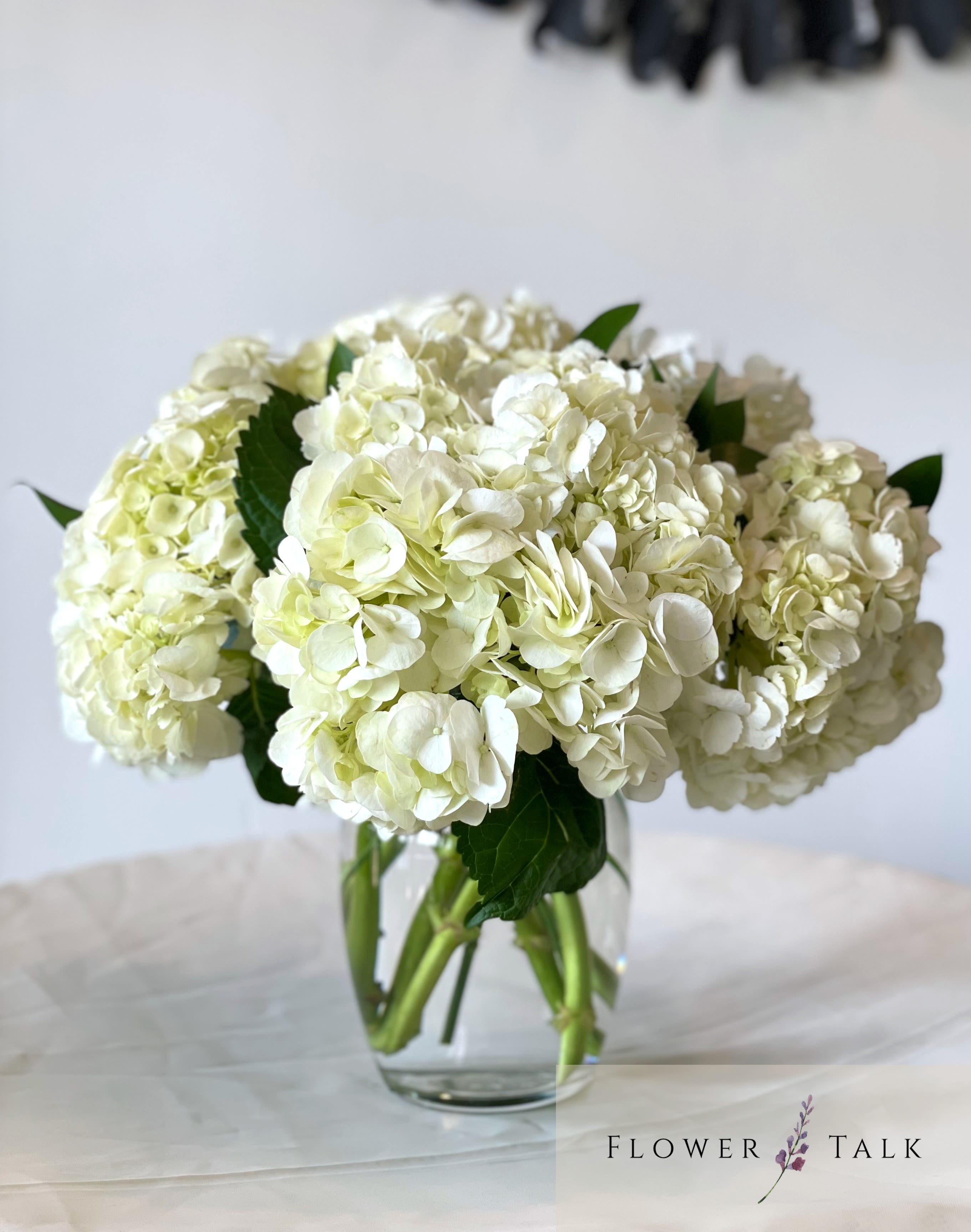 Winni Bouquet  - A simple, classic-style bouquet of white hydrangeas. 