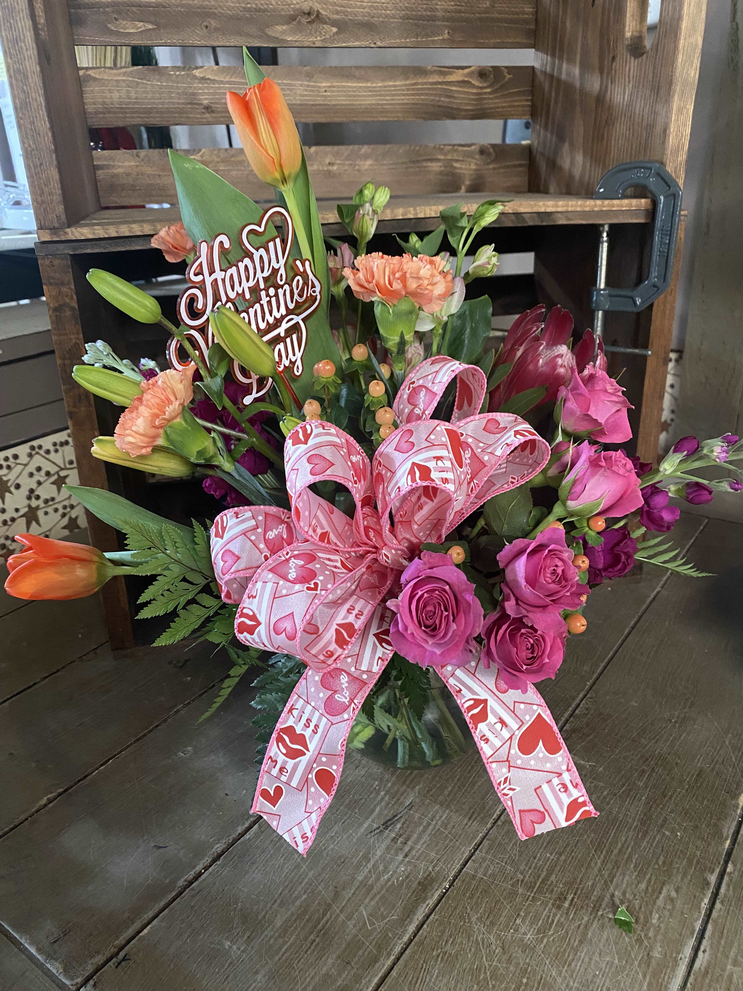 Lots of Love! - This beautiful flower arrangement contains beautiful colors for anybody's valentine!!.