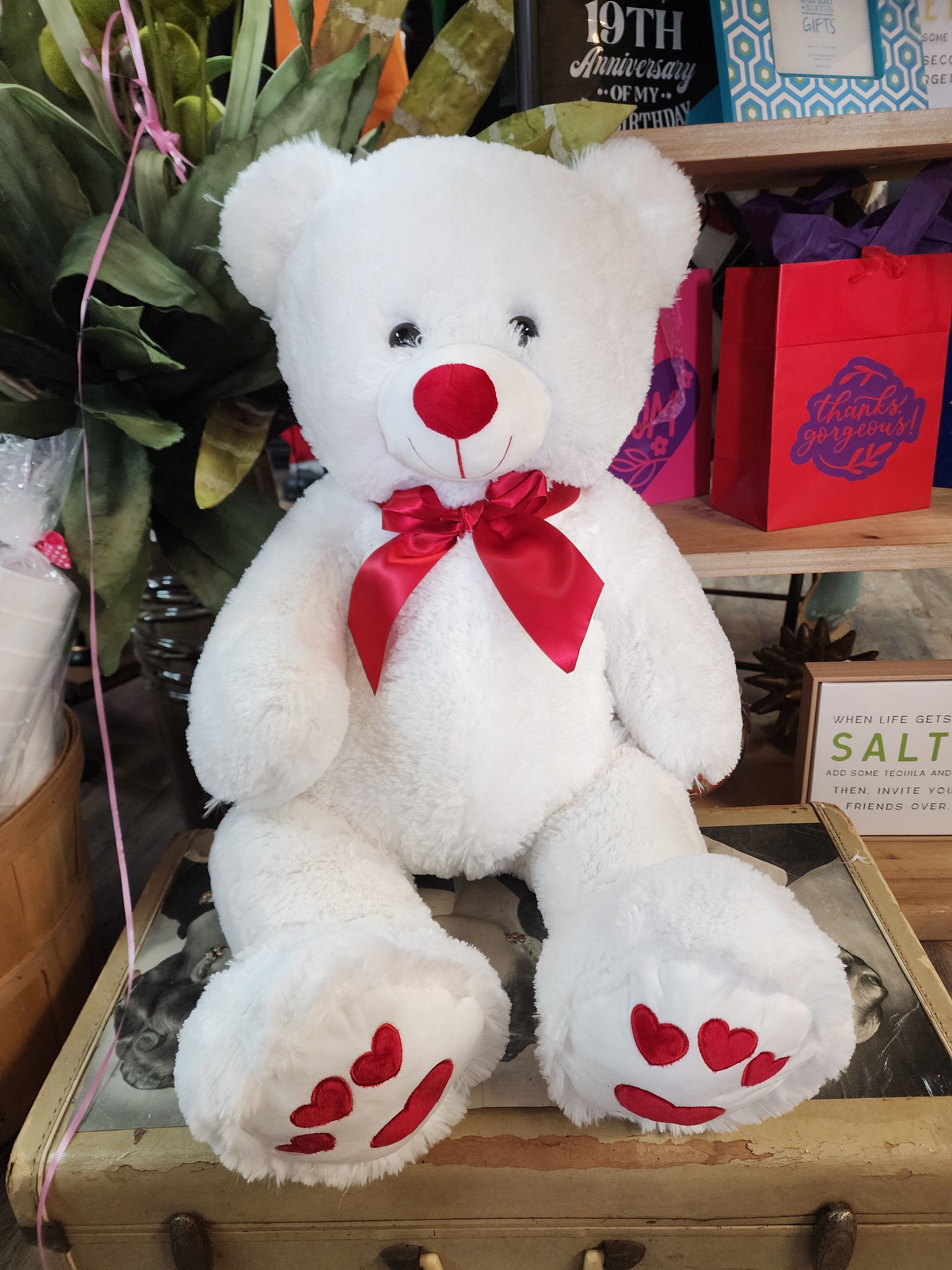 White and Red 40" bear - White/red 40" bear ONLY $75