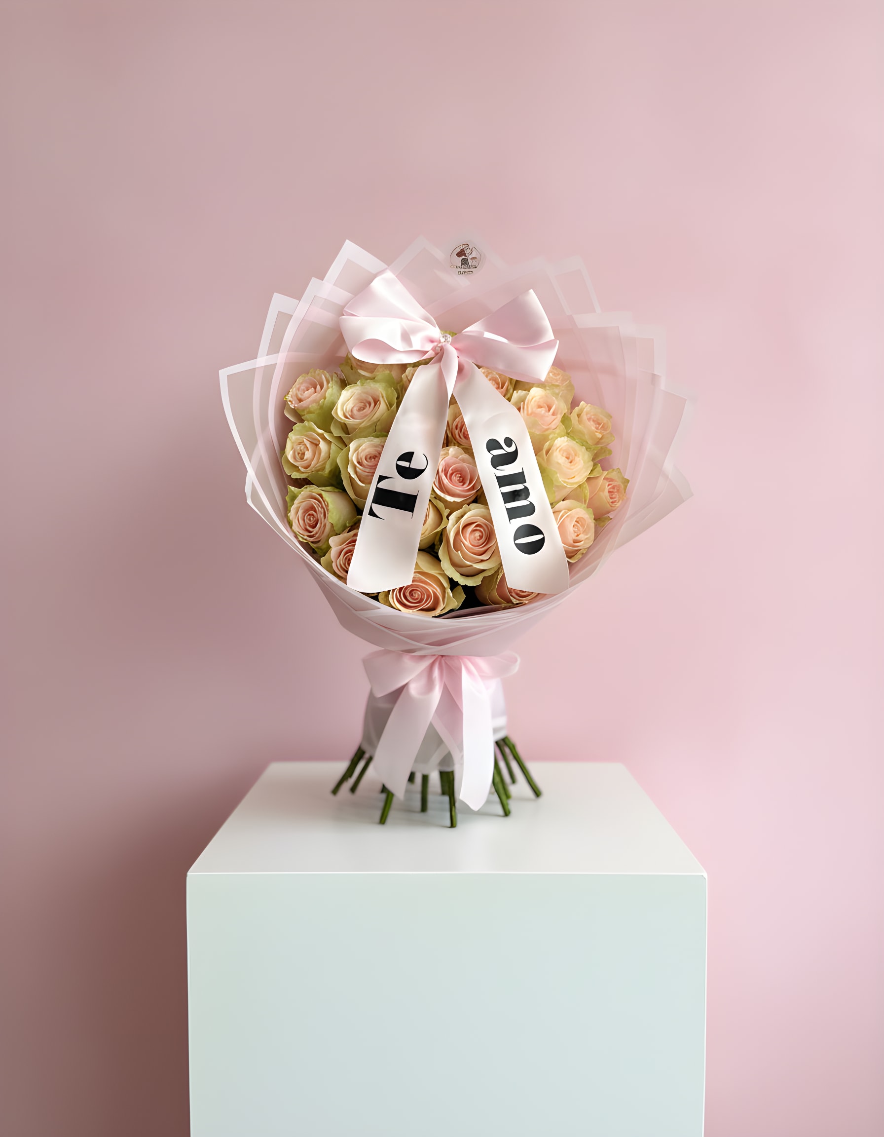 I Love You Pink Rose Bouquet - 25 roses