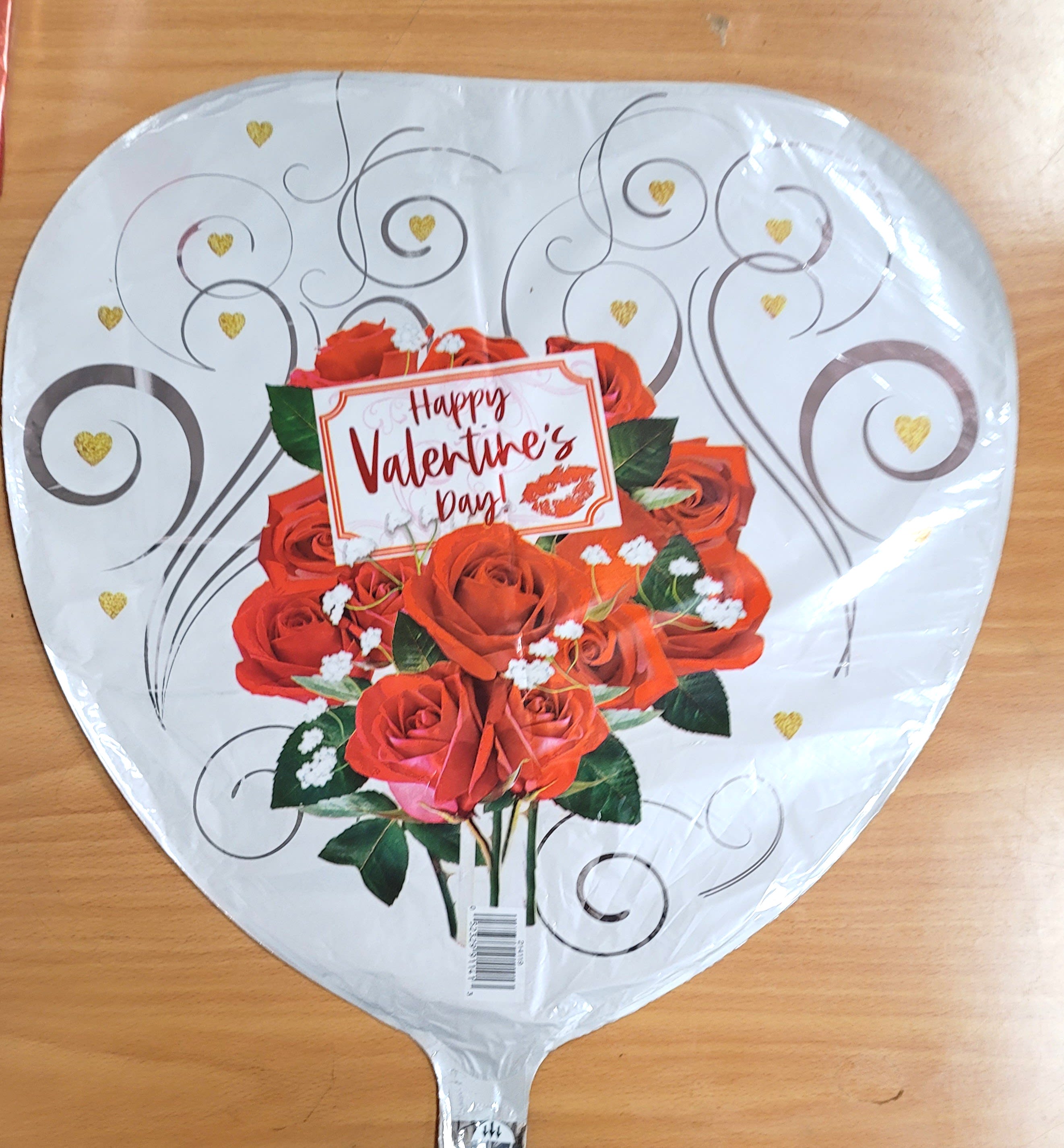 HAPPY VALENTINES BALLOON - RED AND WHITE BALLOON