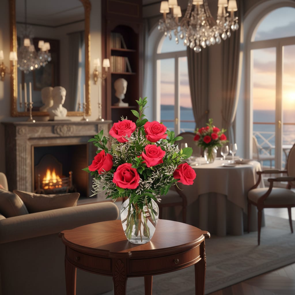 VIBRANT FUCHSIA ROSES ARRANGEMENT - Add a bright pop of color to any occasion with this stunning bouquet! Full of vibrancy and fun, the hot pink roses and lively greenery make for a stunning arrangement. Vibrant Fuchsia Roses is sure to stand out in any room or occasion. Send this striking bouquet today!