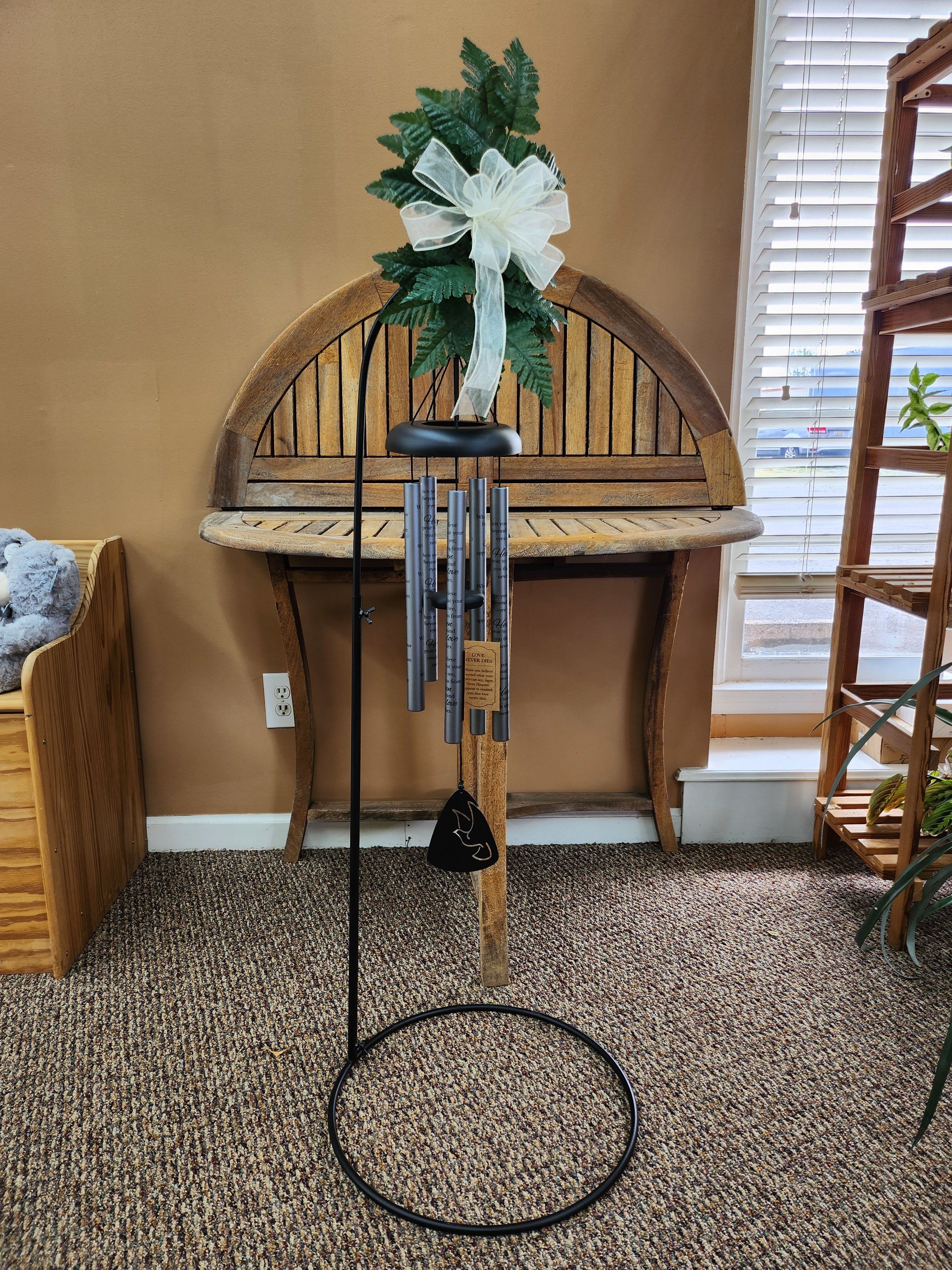 Love Never Dies Windchime  Charcoal - 30" Wind Chime On Stand