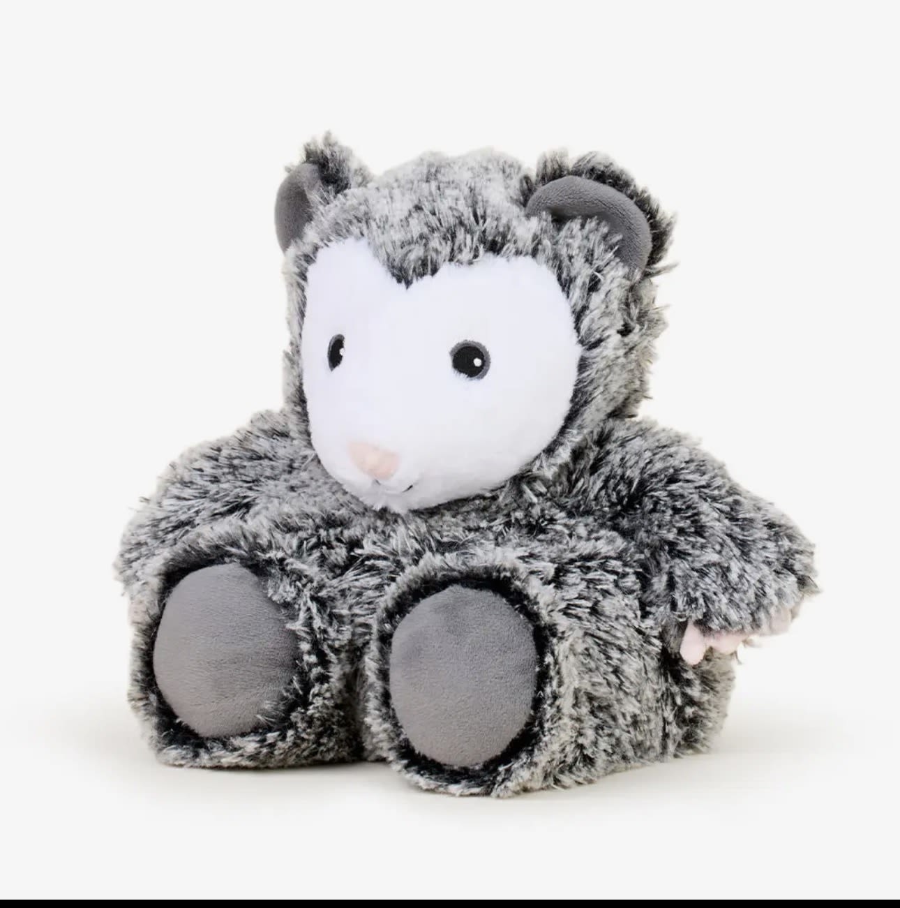 How can I Opossum-ly Love YOU More (Warmie) - Warmies® Large Plush are fully microwavable to provide hours of soothing warmth and comfort. These adorable soft toys are scented with real dried French lavender and perfectly weighted for a positive sensory experience. Warmies make an ideal gift for all ages.   Quick Facts:  * Simply Warm in a Microwave   * Soothes, Warms and Comforts   * Scented with Real French Lavender   * Chill in a Freezer for Cooling Relief   * Safe for all Ages   * Dimensions: 13.5”x7”x9"   * Weight: 1.5lbs