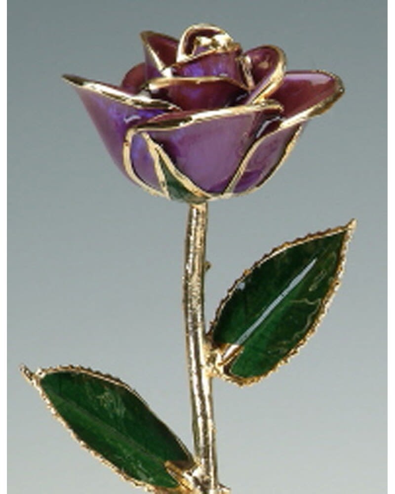 24K Purple Rose - 24K rose is made of real rose by hand lacquered and trimmed, then electro-plated in 24K gold. It is naturally beautiful and lasting forever. This item is available store purchase or local delivery.