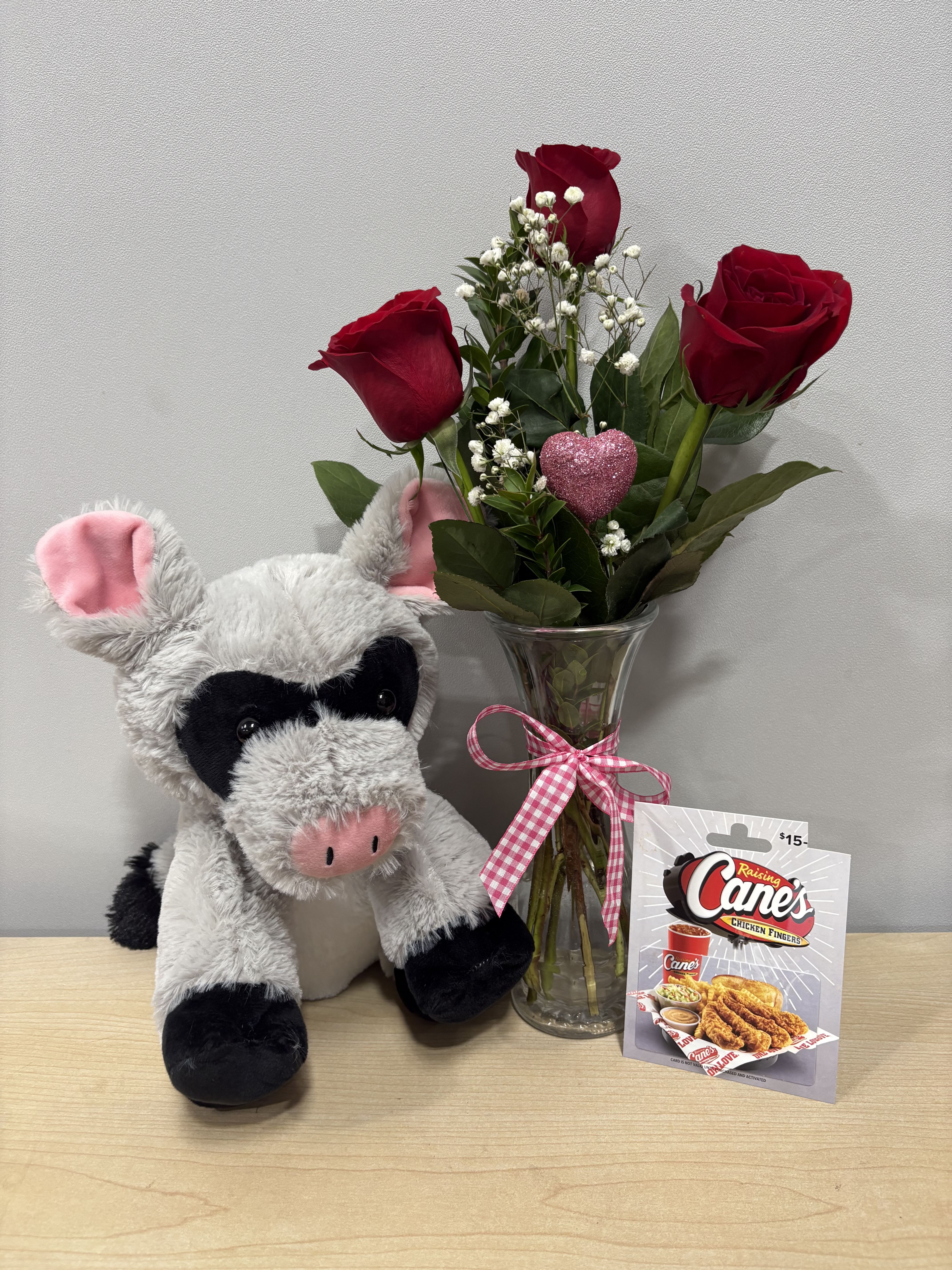 Raccoon Piggy &amp; Canes Trio - As shown w/ $15 gift card included 