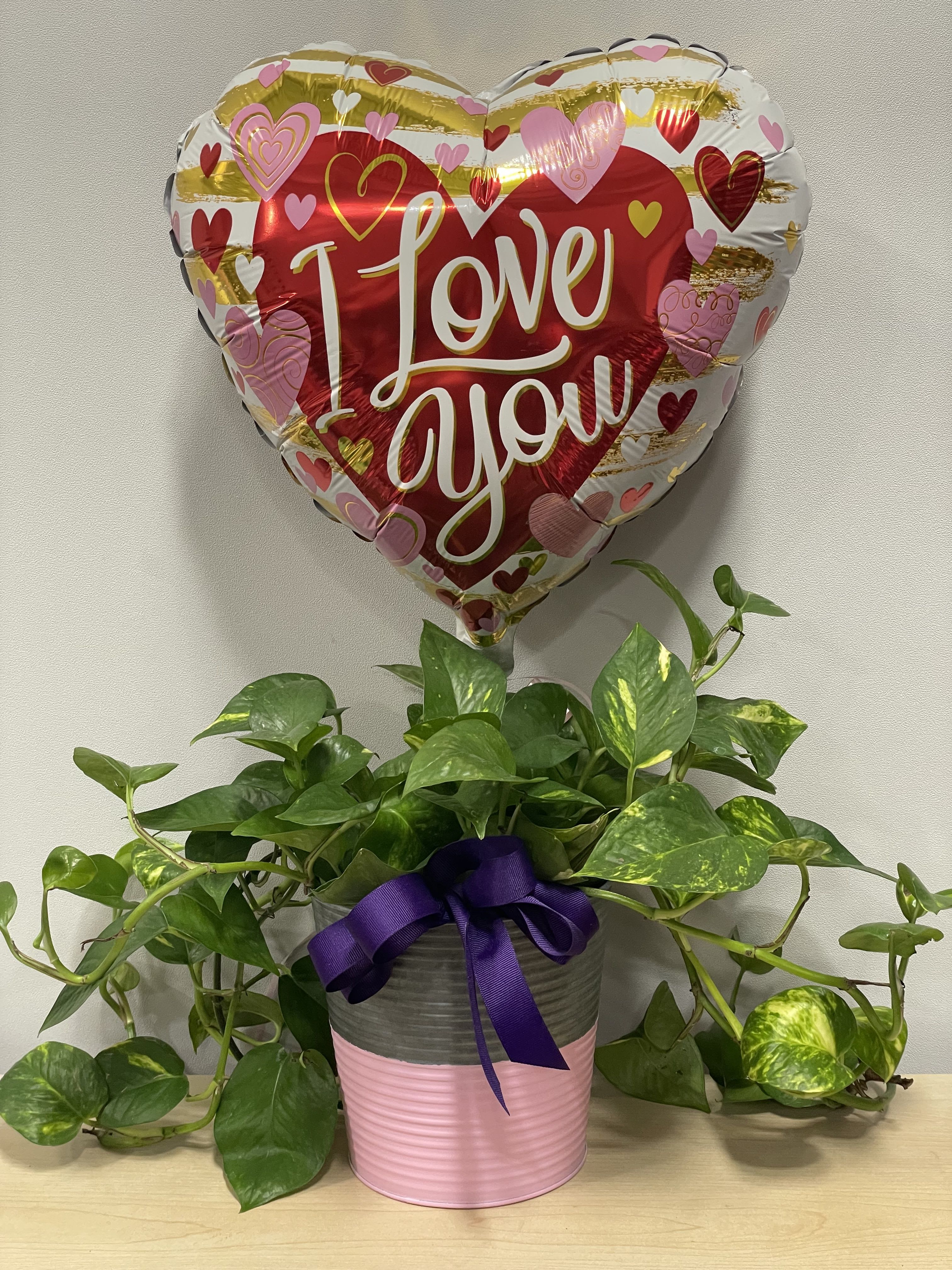 Pink &amp; Purple Love Planter - As shown 