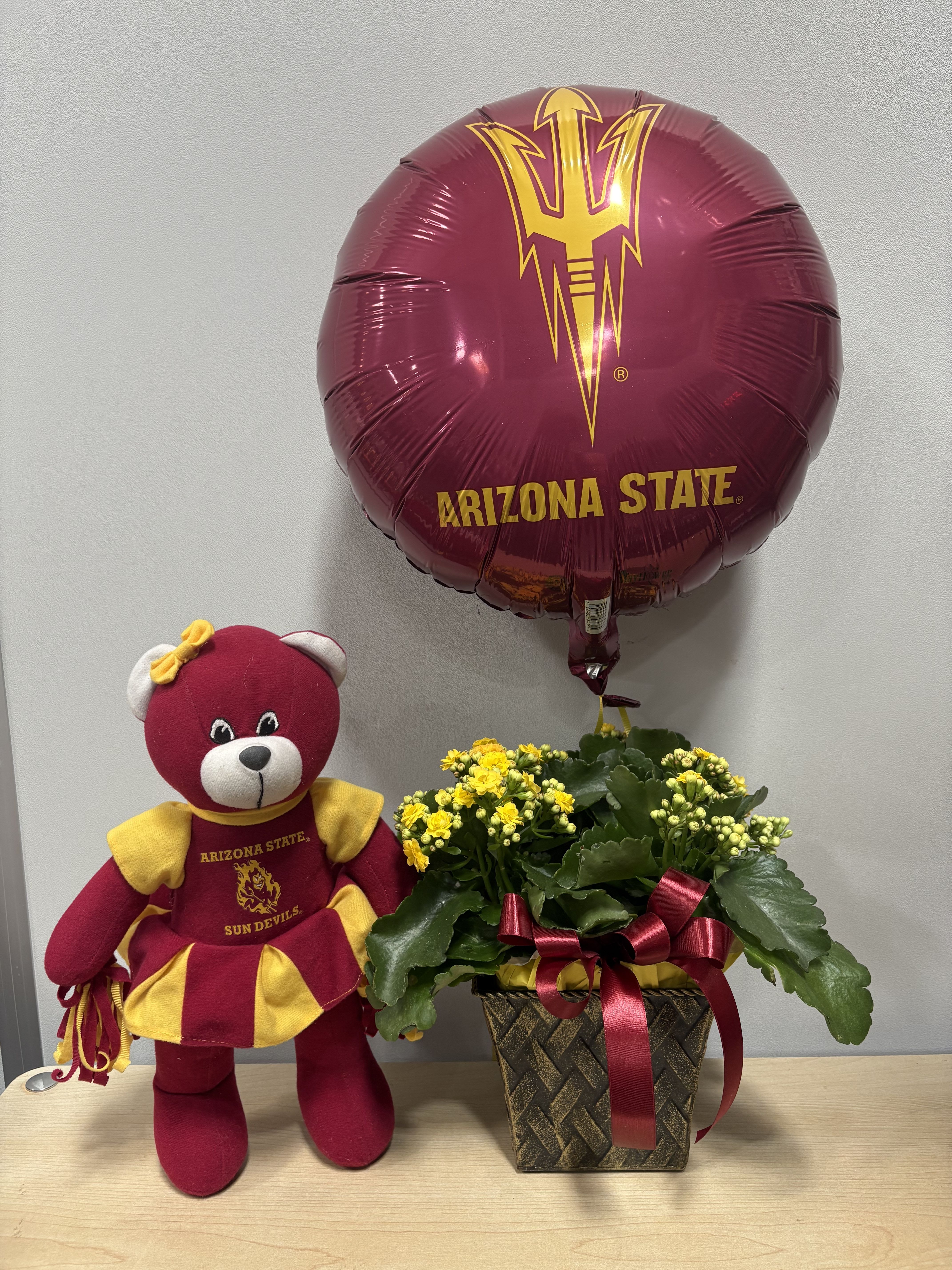 ASUCheer Bear &amp; Kalanchoe Trio - As shown 