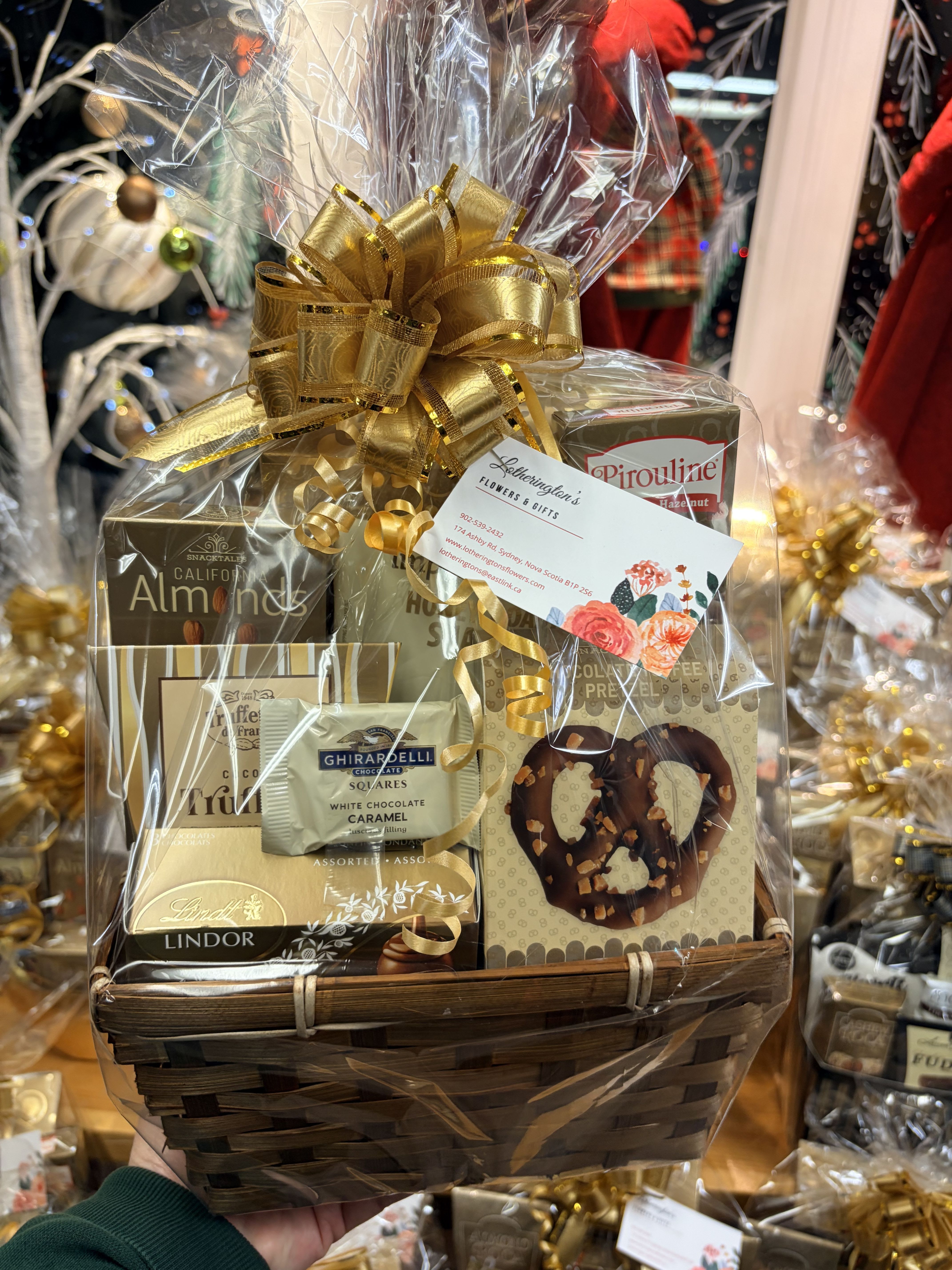 Gourmet Treat baskets - Assortment of gourmet treat items perfect gift idea for someone who has everything perfect combination of sweet and salty.
