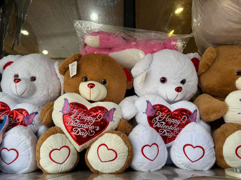 Valentine’s Day Teddy Bear ️ (big) - Soft and adorable Valentine’s teddy bear, the perfect add-on to any flower arrangement or gift. A sweet way to say “I love you” and make their day extra special.