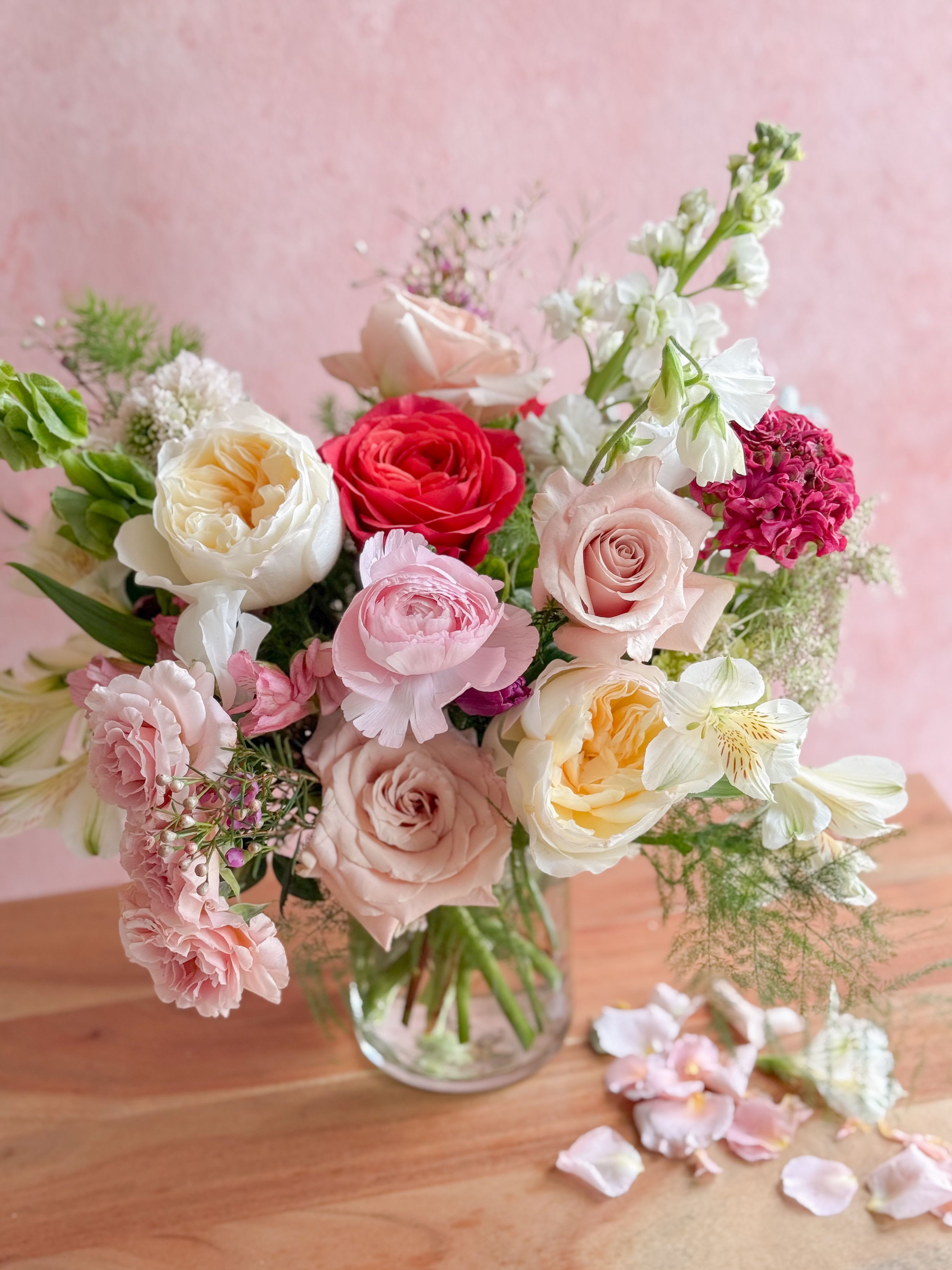 Valentine's Day Arrangement  - An arrangement in our Valentine's Day color palette.  