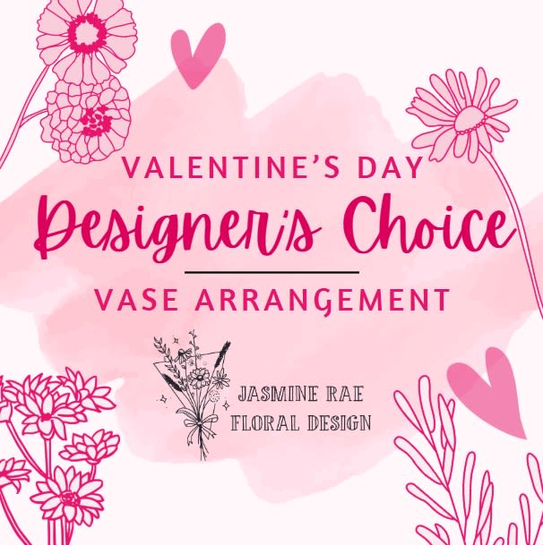 Designer's Choice Vase Arrangement - Surprise your special someone with our Valentine’s Day Designer’s Choice Vase Arrangement, a stunning mix of fresh blooms in romantic shades of pink, red, and purple. Hand-selected by our expert florists, each arrangement is uniquely crafted to capture the beauty and love of the season. Designed in a stylish vase, this one-of-a-kind bouquet is the perfect way to express your love and admiration. Let us create something truly breathtaking for your Valentine! **Don't see the price point you are looking for? Call 315-815-5043 to place your order.**