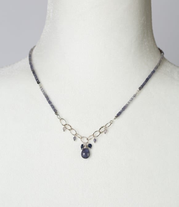 Ethereal Necklace - A handcrafted necklace featuring calming iolite in cluster design.