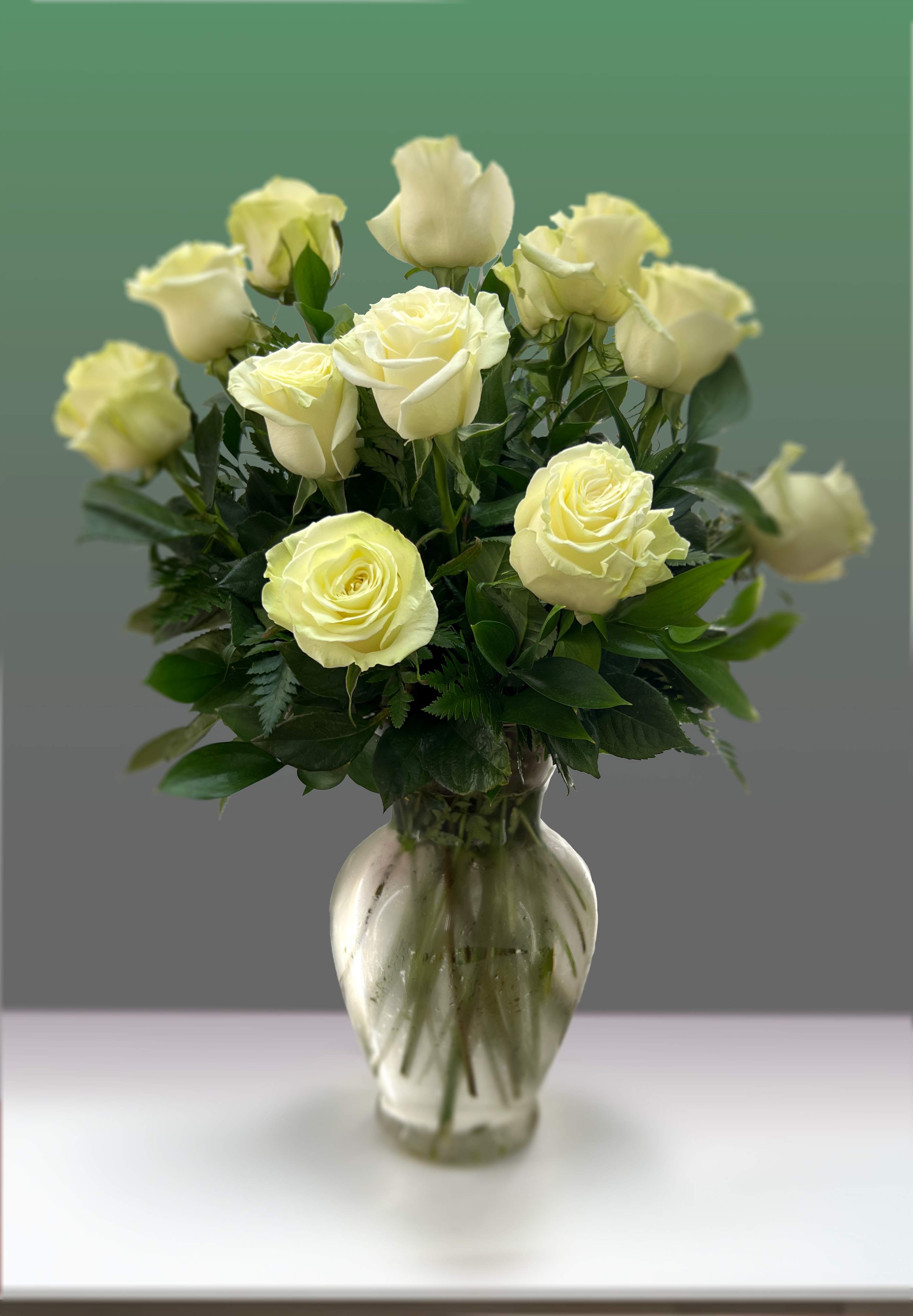 Classic Mondial White Rose Bouquet - White Rose Bouquet offers a rare beauty of simple elegance.
