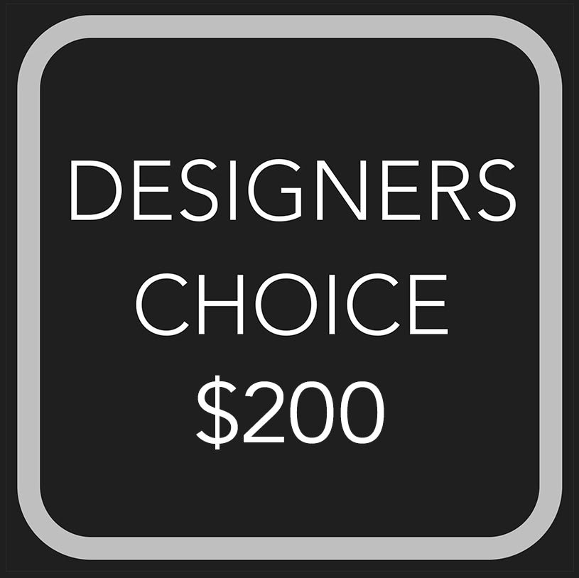 Designer's Choice $200 - Our designers will hand select the best of what we currently in stock and create a beautiful and memorable flower gift on your behalf. If you have a color preference, feel free to suggest it in the special notes section. All designs will be in our signature low and clustered style.