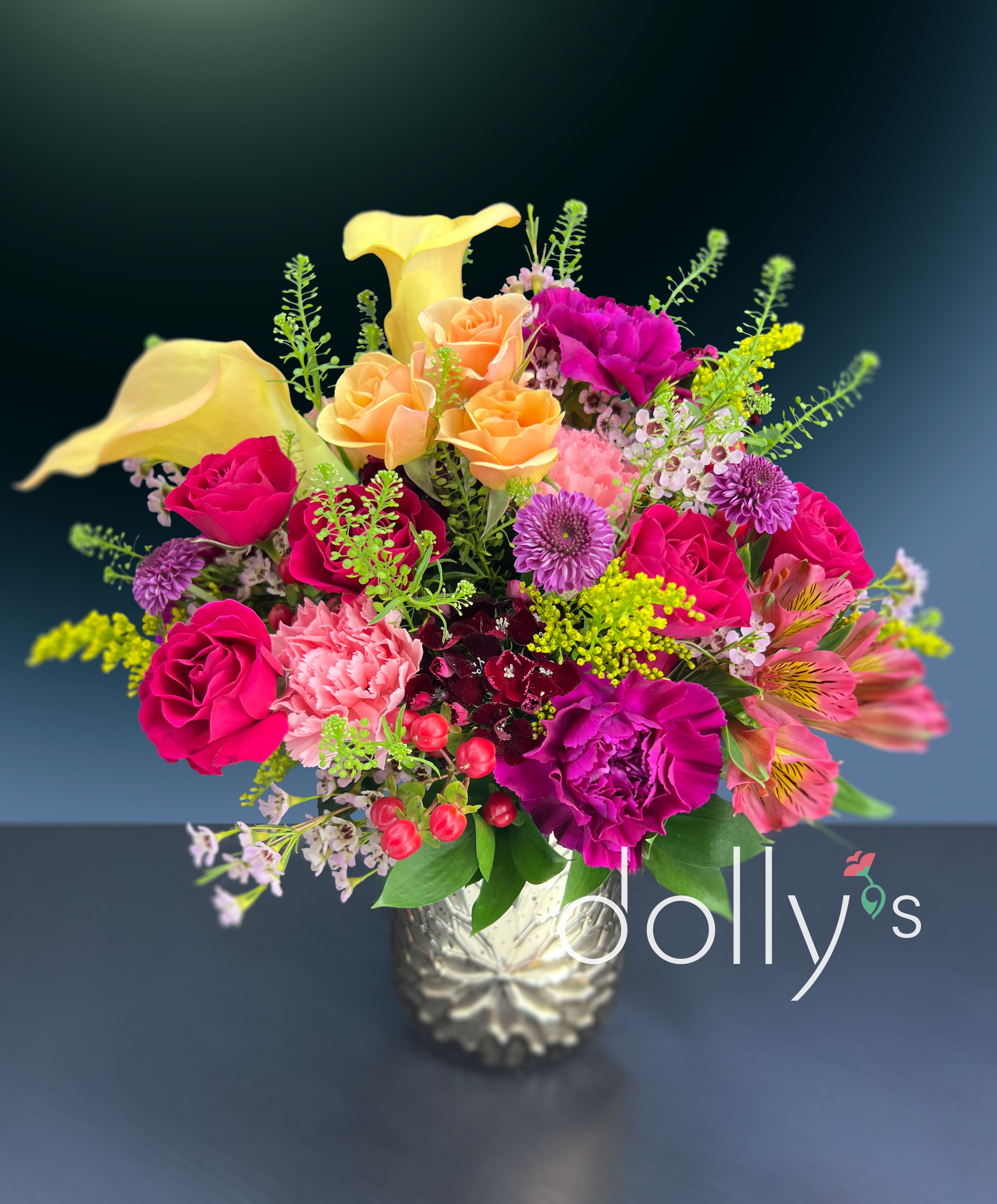 Cordially Invited - Get the festivities going with this invitation of calla lilies, and roses. 