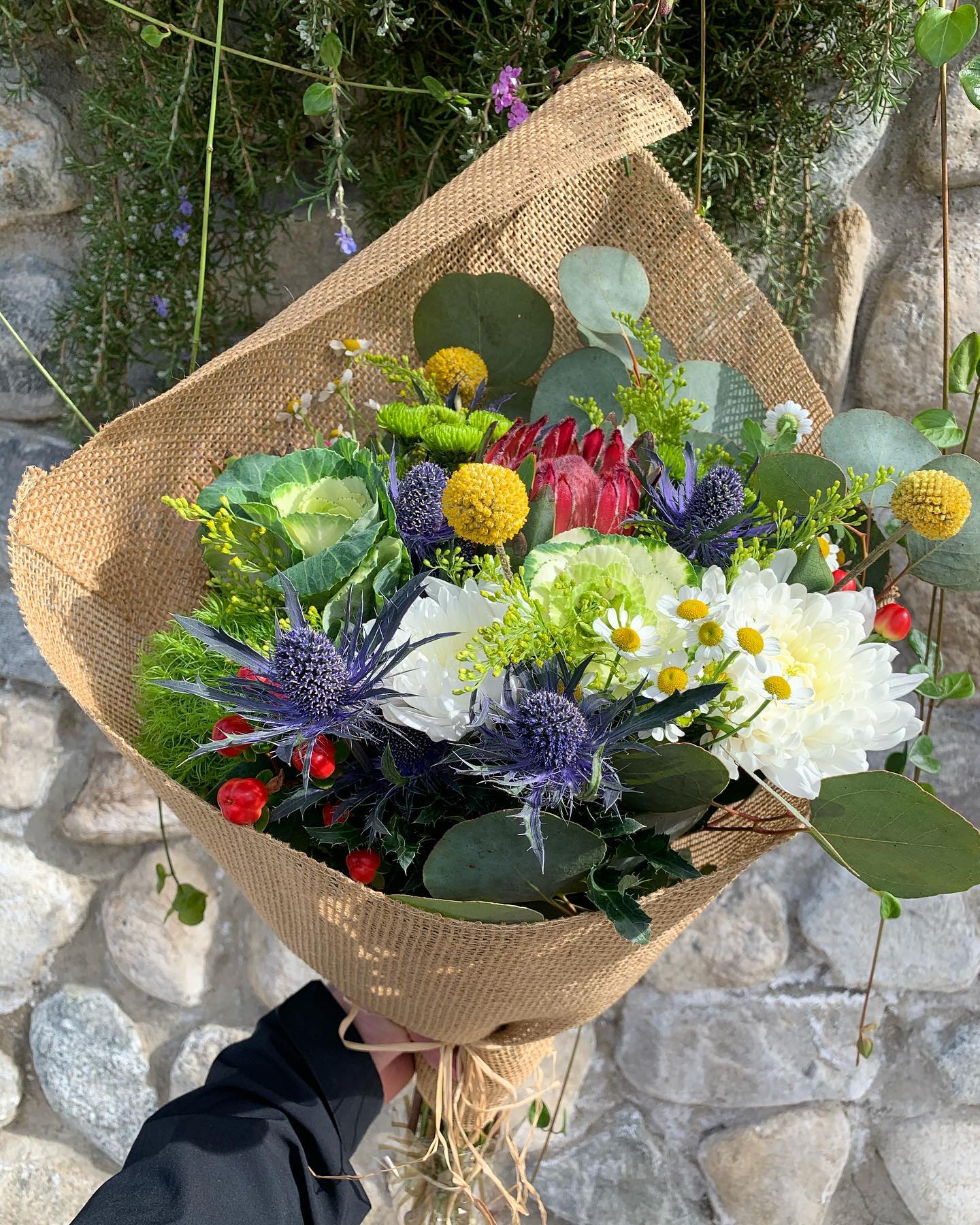 Bouquet of Rustic Flowers - Hand Tied bouquet that consist of a mix of rustic flowers *PLEASE NOTE seasonal flowers are used so arrangement may not be as pictured*