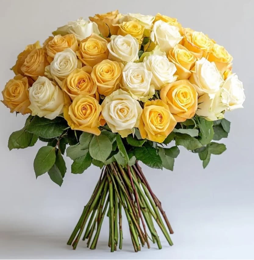 ADAMARIS - Beautiful buchon of yellow and white roses