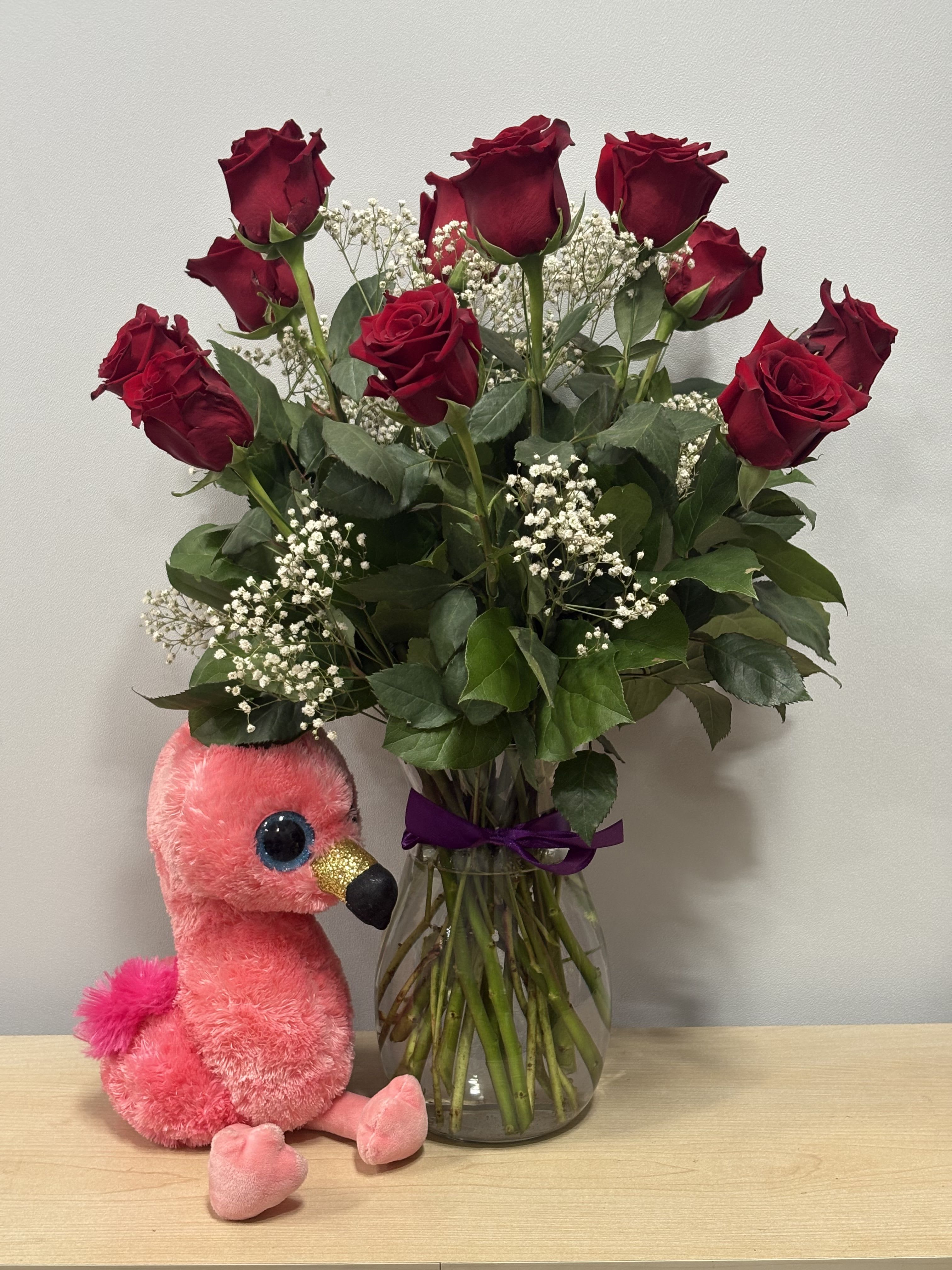 Roses &amp; Baby Flamingo  - As shown 