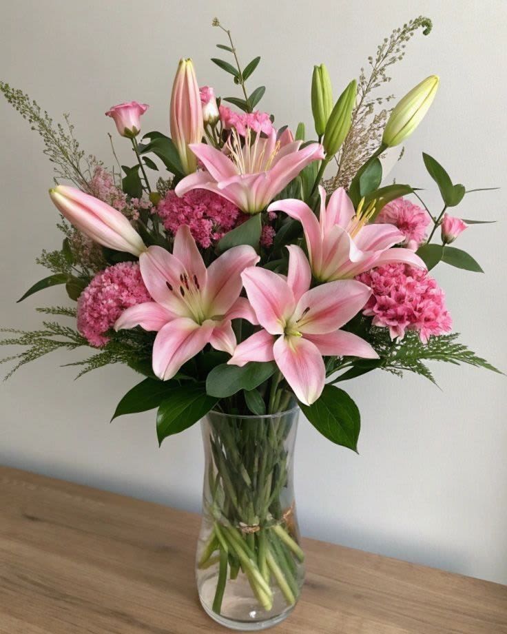 Pinky Pop flower vase - every pink lover perfect arrangement this is the perfect gift for any special person in Your life. 