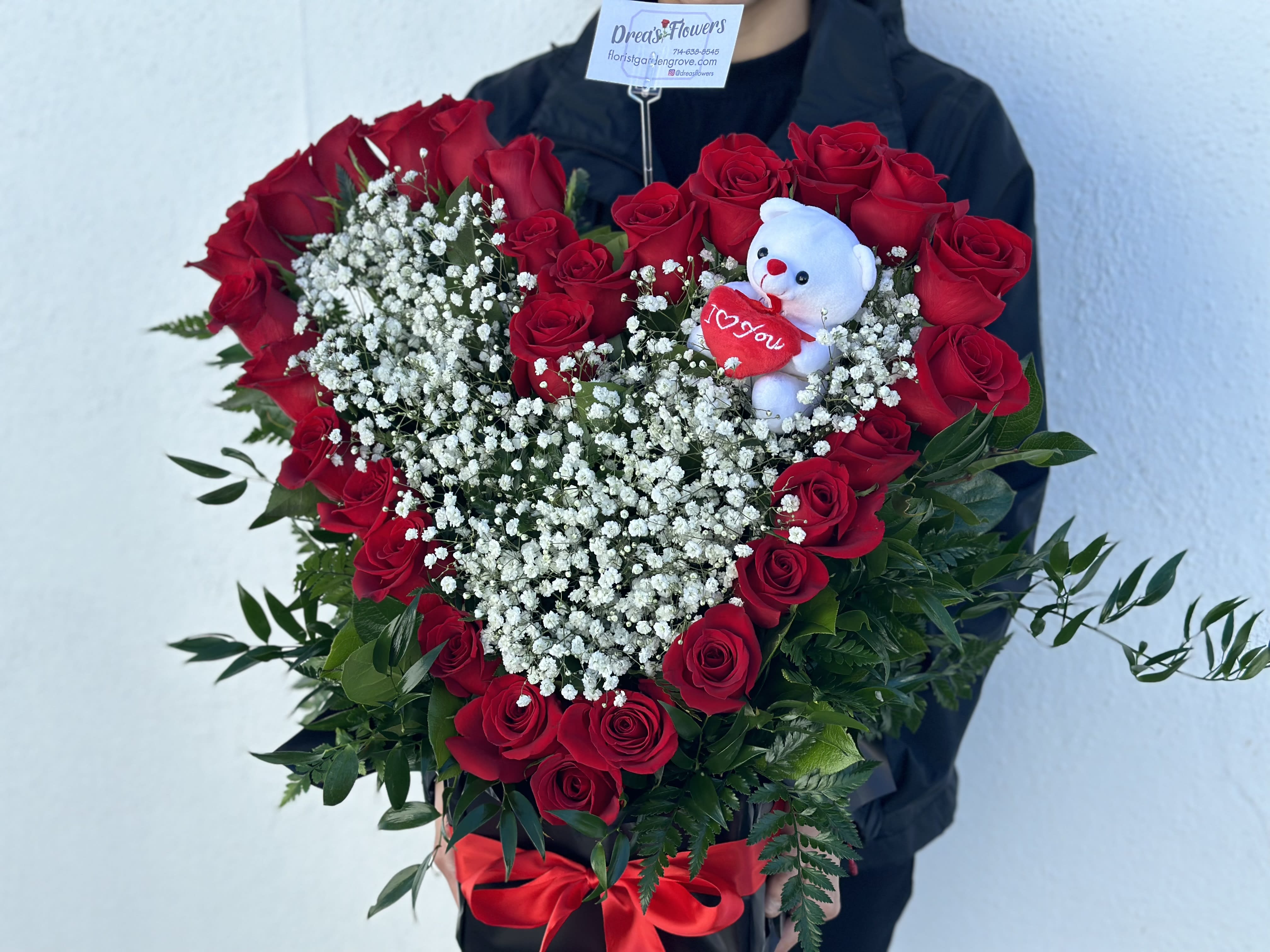 My heart is yours  - Give them your heart with roses shaped into a heart. 