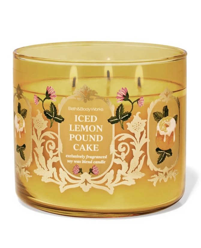 3 wick candle - Iced Lemon Pound Cake  - 14.5 oz - 3 wick candle 