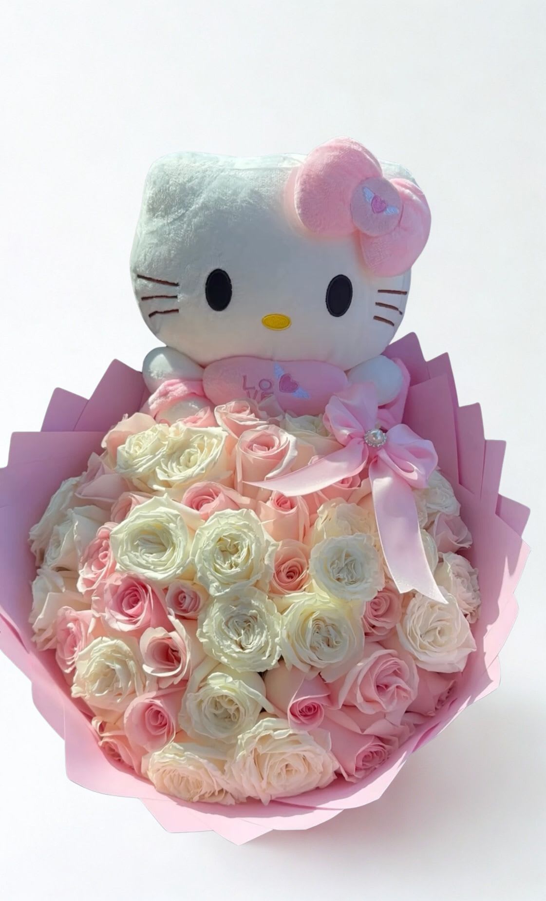 hello kitty bouquet - 50 roses, 75 and 100 roses  