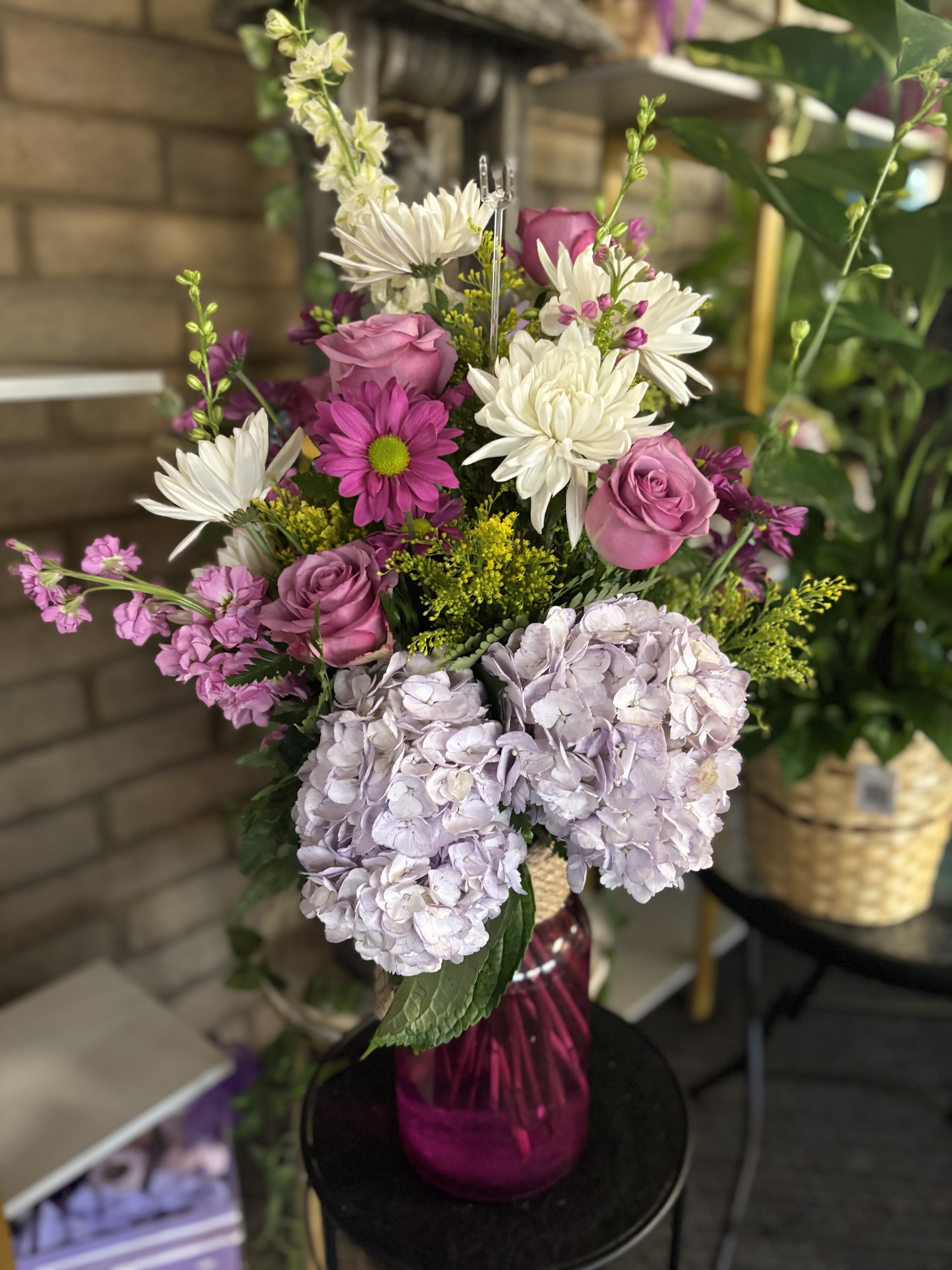 Lavender Floral Vase  - fresh flowers in vase 