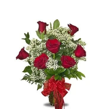 Thinking of you - 7 Days a Week - This cute arrangement of 7 premium red roses will be sure to show that special someone that you're thinking of them 7 days a week.