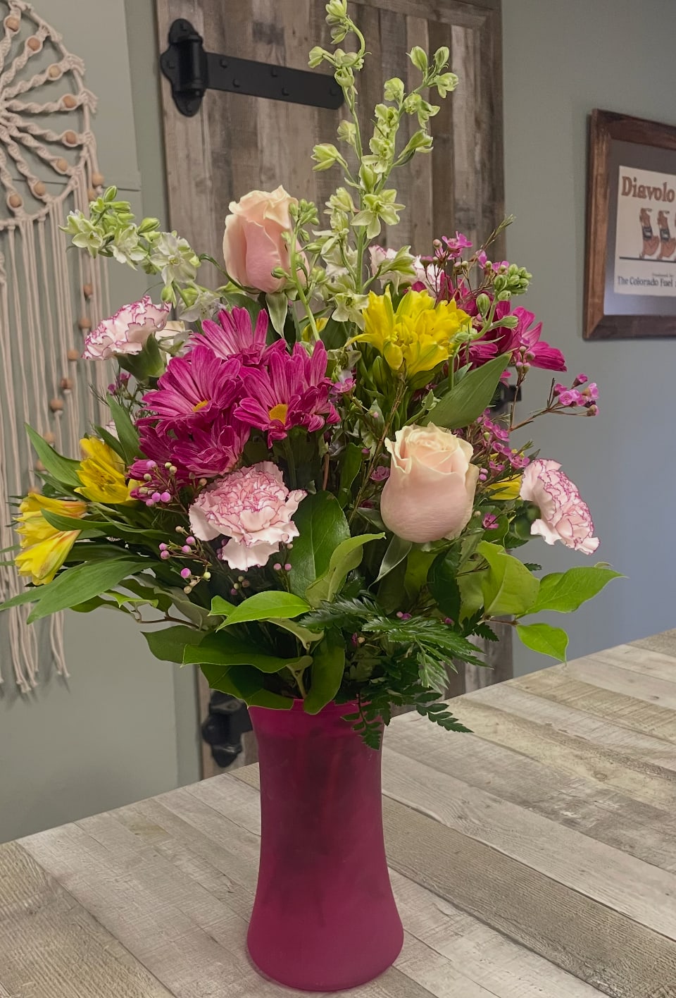  You're Precious Bouquet - Handcrafted and inspired by the gorgeous hues of the season the You’re Precious Bouquet is full of sweet sentiment for your favorite person. Spring colors come together in a 8-inch tall, frosted glass urn vase to make any room feel beautiful and light. From special birthdays, congratulations or to simply just because this arrangement is a stunning gift to give your loved ones for every occasion.