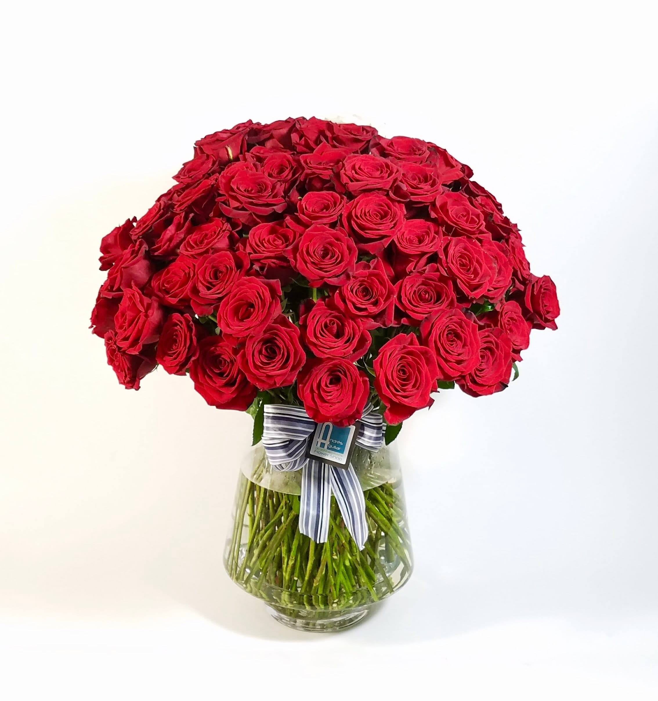 100 Reason to Love you - 100 red Premium Long Stand Red Roses in a Large Vase  Approximately. 30" H by 25" W