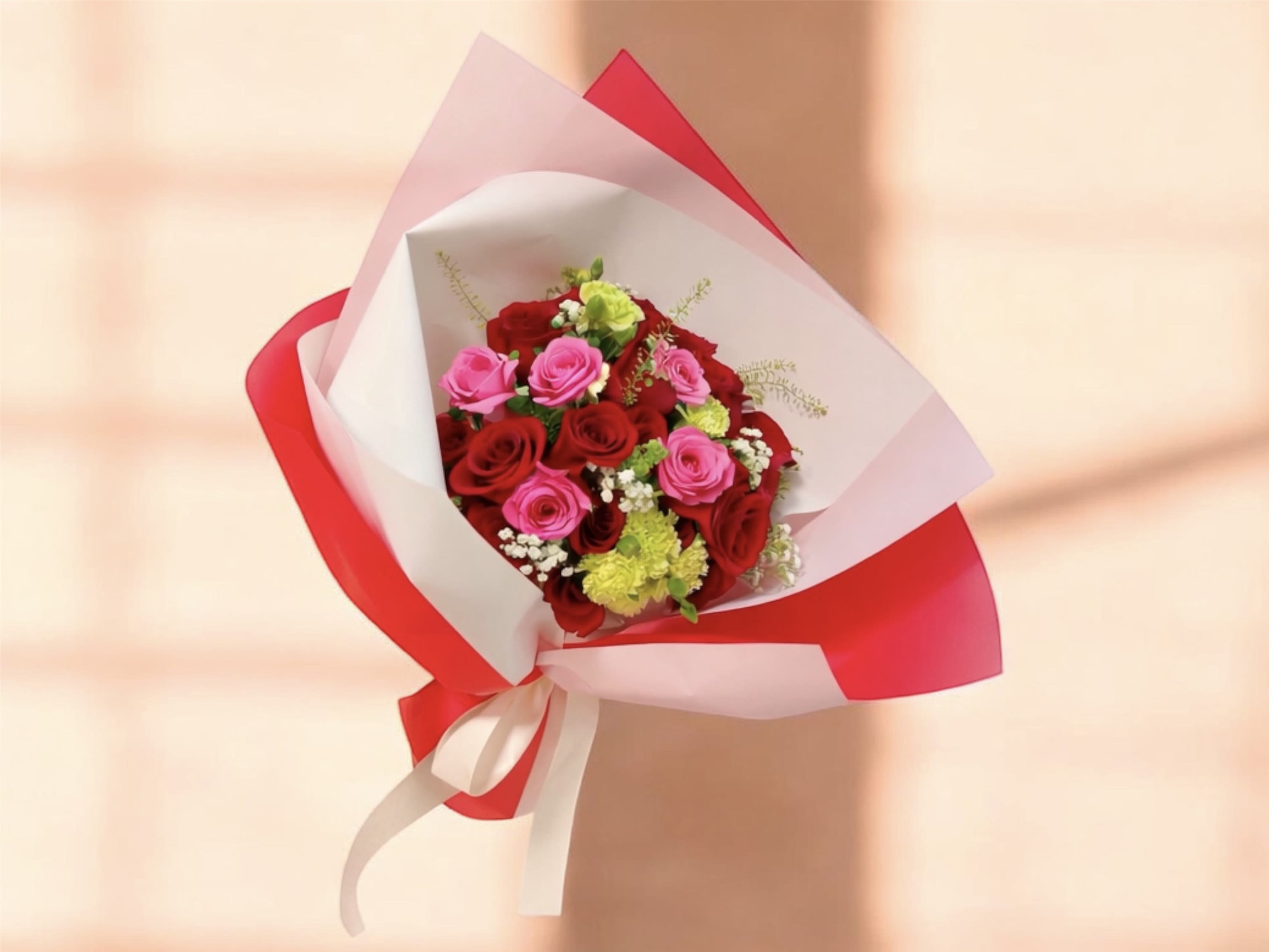 Premium 21 red and pink roses bouquet - Premium 21 red and pink roses bouquet