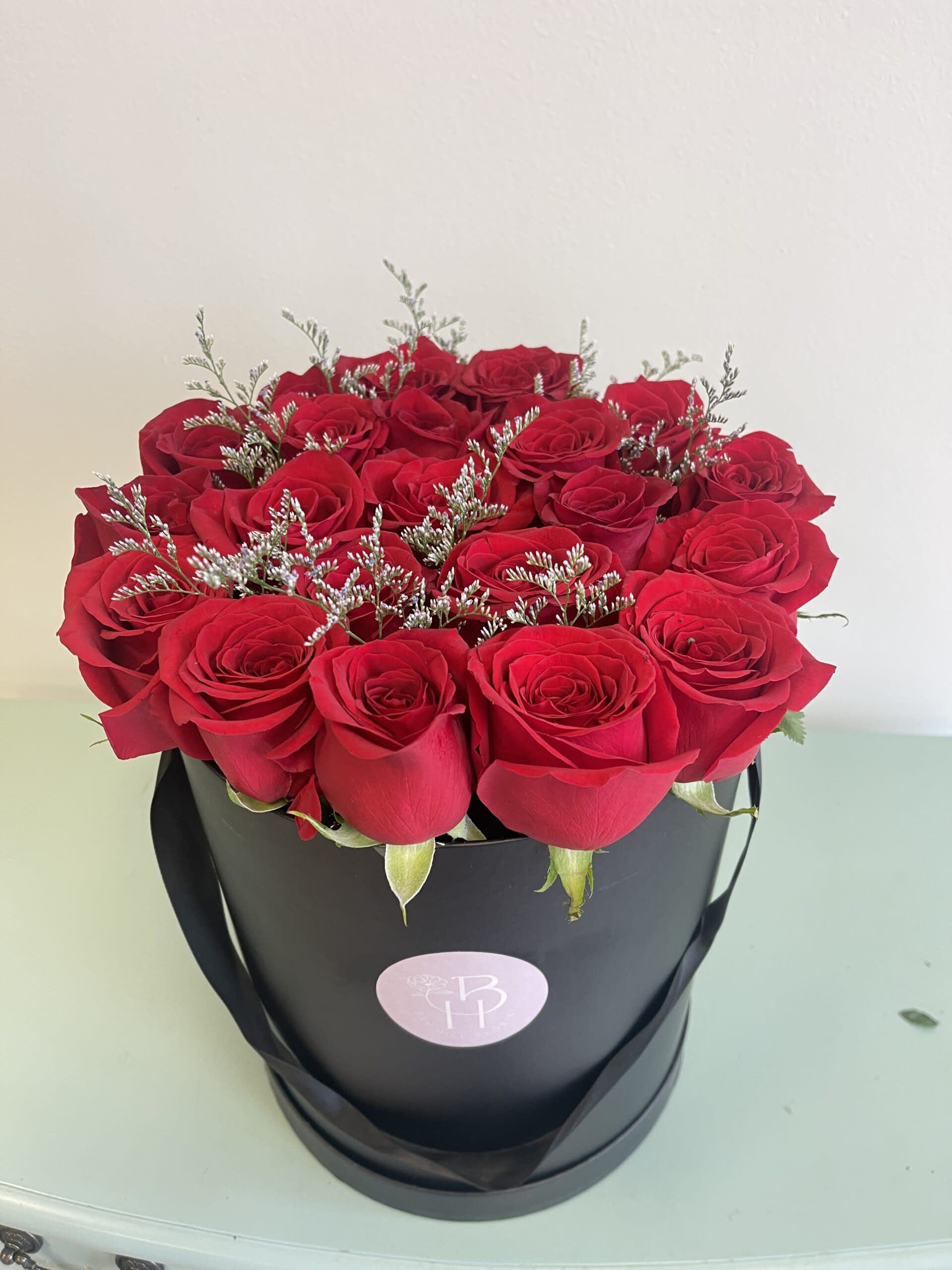 Rose Hat Box -    ***If ordering before February 7th , Please call into our shop for non-Valentine pricing*** The surge in demand of flowers for Valentine’s Day forces our farms to increase their prices. 