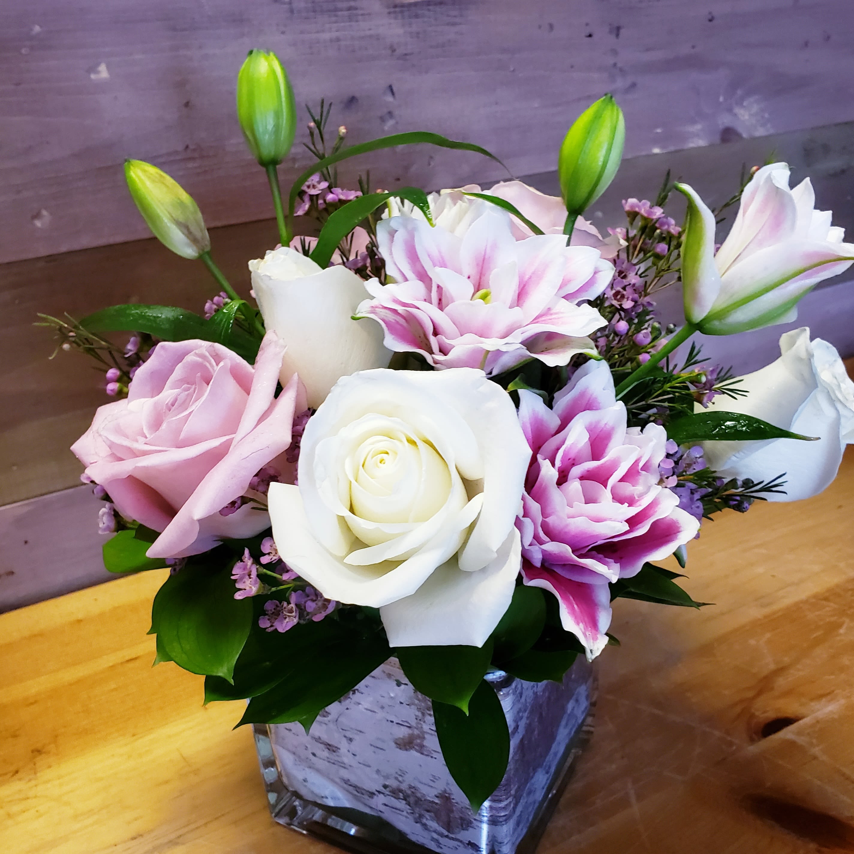 Lilie my rose -  A special selection of Lillie Roses paired with roses, will make anyone smile. This arrangement can make anyone smile. 