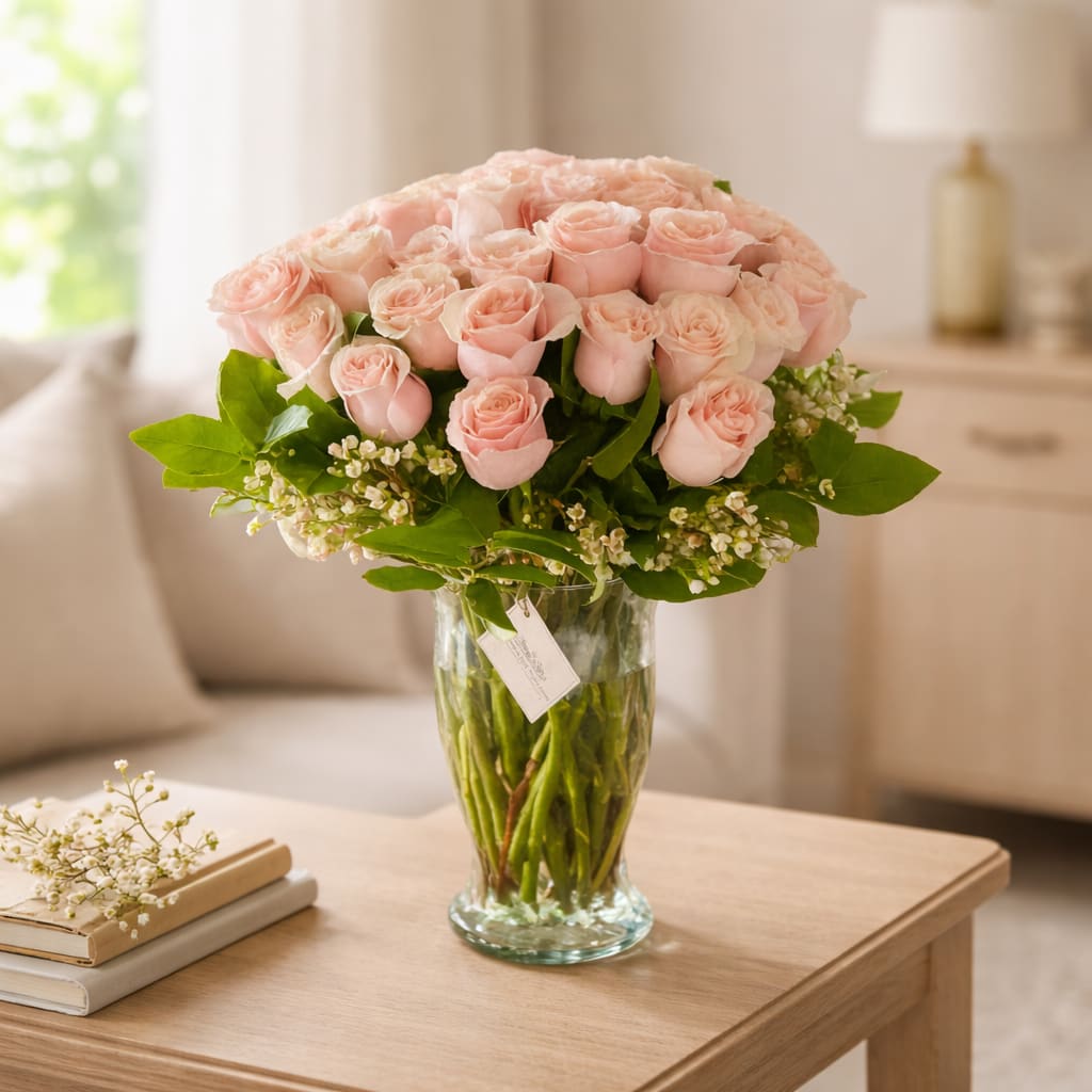 I’ll Be There For You - Whether it's for a special occasion or just because you believe in treating yourself, "I'll Be There For You" is the perfect gift to express your love, gratitude, or even a heartfelt apology. These roses have a way of conveying emotions that words sometimes fail to capture. They speak the language of the heart, whispering sweet nothings that can melt even the coldest of souls.  2 Dozen Pink Roses Standard 3 Dozen Pink Roses Deluxe   