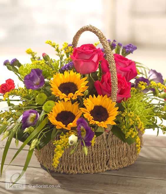 Picnic in the Park - Bright mix of roses, sunflowers, &amp; mums to fill any space with joy   *substitutions may vary based on flower availability