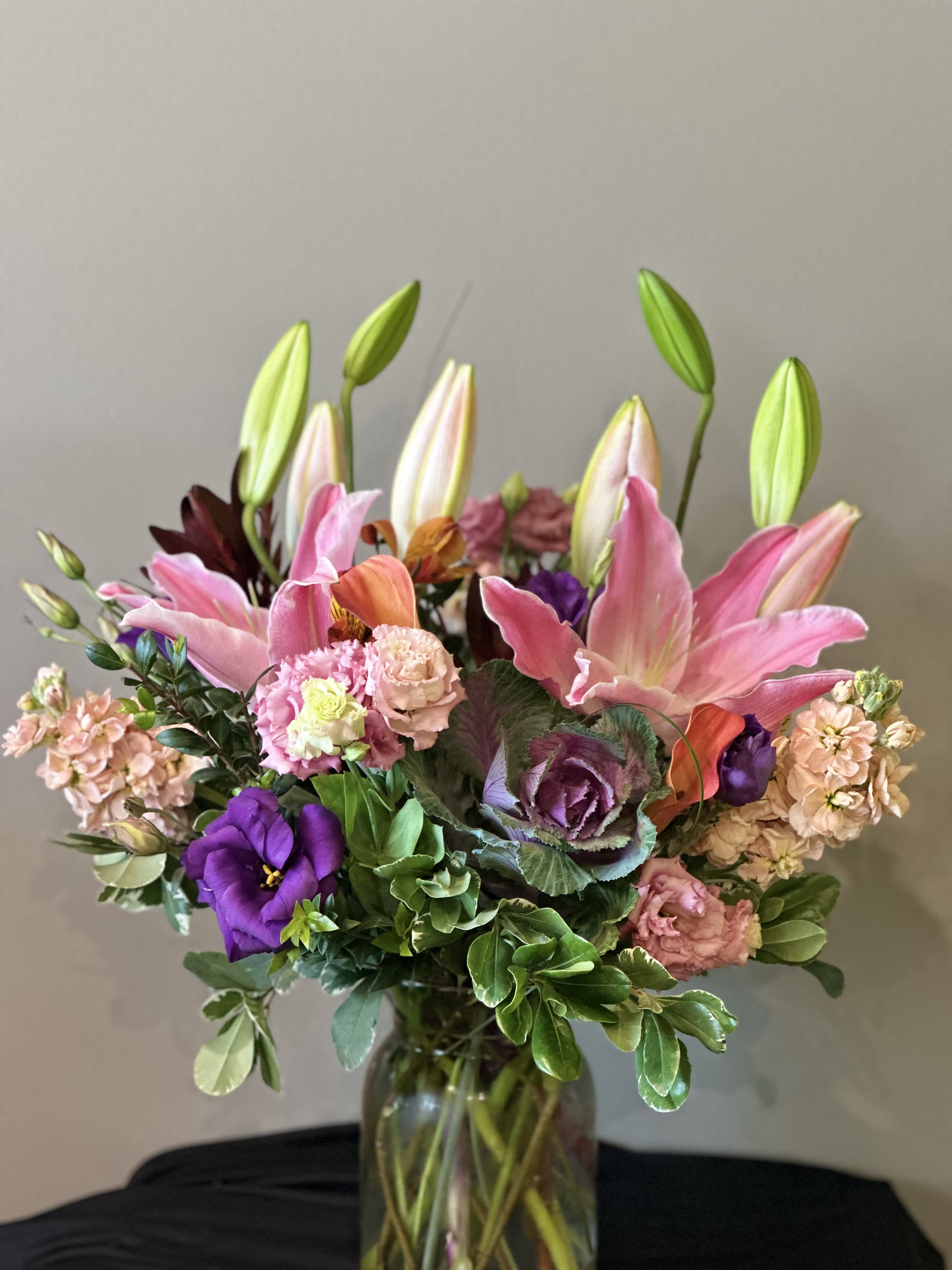 Persuasion  - Just like the Jane Austin novel it’s named after, this arrangement offers something unique, beautiful, and classic.  This is for the one’s looking for something that’ll make you stand-out from the crowd.  *Flowers subject to change based on supply*