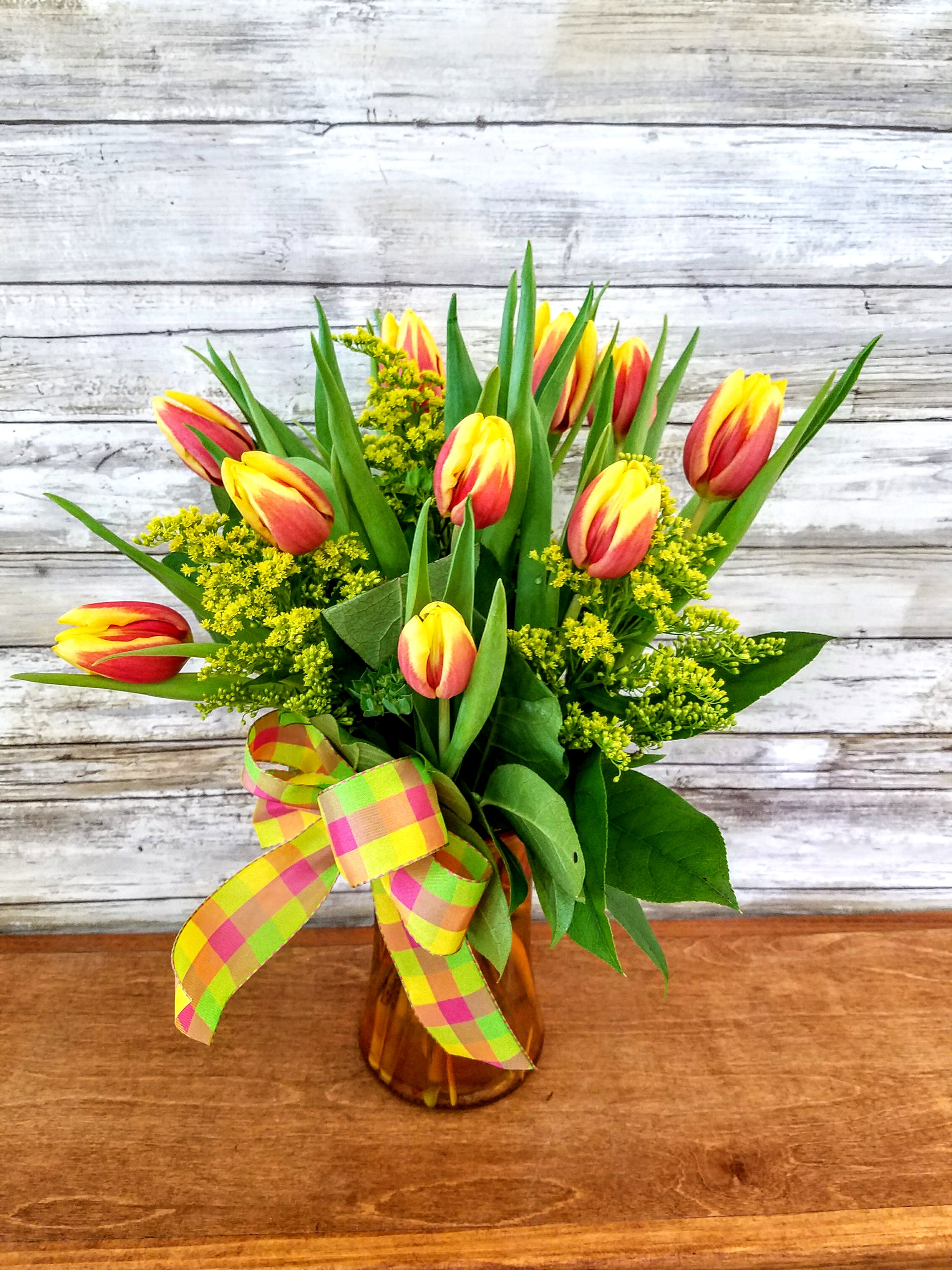 Spring Tulips  - Send a Sentiment of Spring with a Fresh Arrangement of Tulips!  Color will vary based on availability 