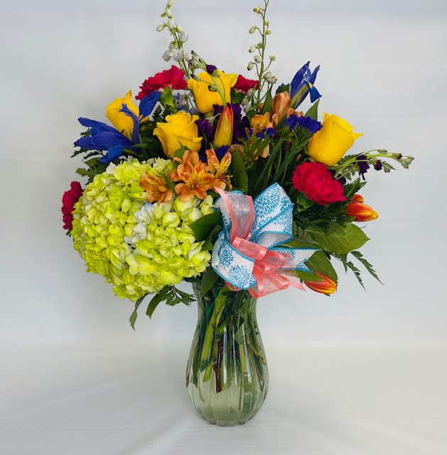 Kaleidoscope of Color - Vibrant fresh mixed arrangement sure to impress!