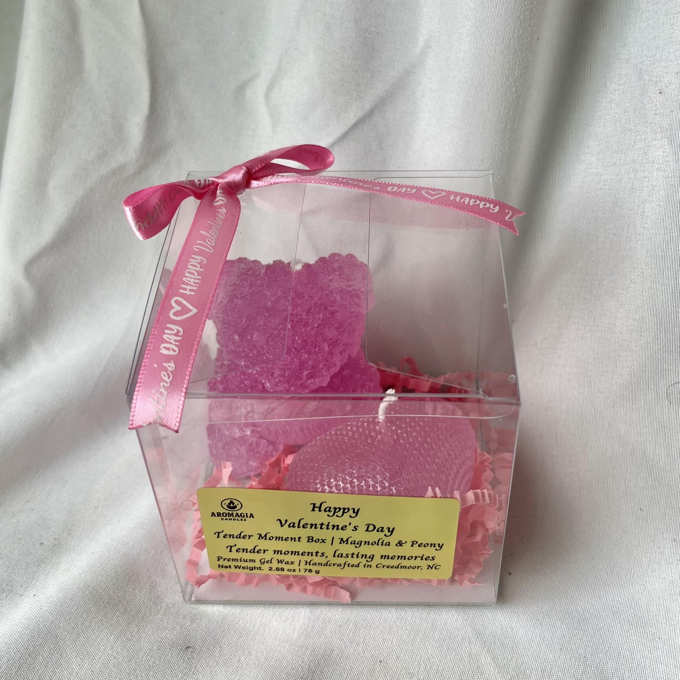 (2 Pack) Tender Moments Gel Candle | Magnolia &amp; Peony scented | Color may vary - A cute box of two Valentine's themed gel wax candles. 2.68 oz. Magnolia and Peony Scented