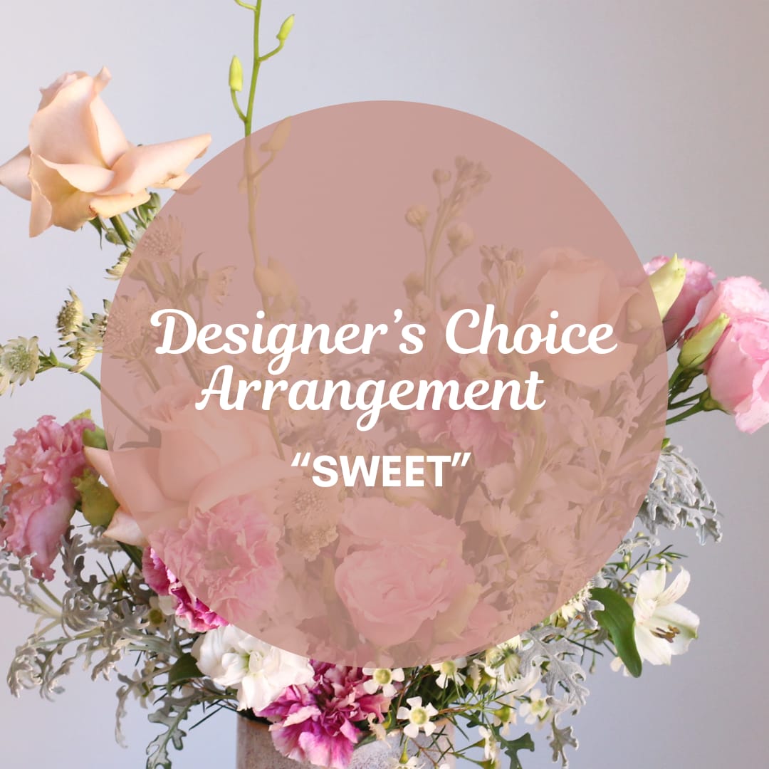 Designer's Choice Arrangement: "Sweet" - Experience the art of floristry with our Designer’s Choice Floral Arrangement. Our designers take creative freedom to craft a one of a arrangement using the freshest seasonal blooms. The "sweet" features pastel shades in pink, peach, and/or purples.  Delivery Policy: At Middlemist, we aim to make every delivery seamless and delightful. It is the sender’s responsibility to ensure the recipient is available to accept delivery between 3–5pm on the scheduled date and that the delivery address is accurate. We will send a text notification to the recipient on the day of delivery. If no one is available to receive the order, it will be returned to the shop and may be picked up or redelivered for an additional delivery fee. If a recipient requests the order be left unattended, we cannot guarantee the condition of the flowers or plants, and no refunds will be issued once an order is left outside.