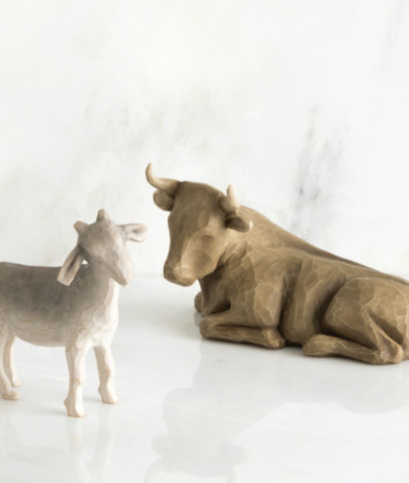 WILLOW TREE - OX AND GOAT - As a Christmas gift, wedding gift or self-purchase, the Willow Tree Nativity collection continues on as a family tradition.