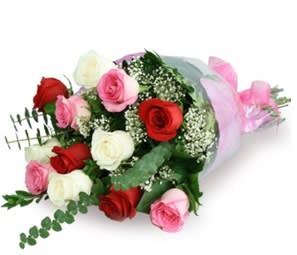 Beauty In Bloom Colored Roses  - 1 dozen roses mixed colors 