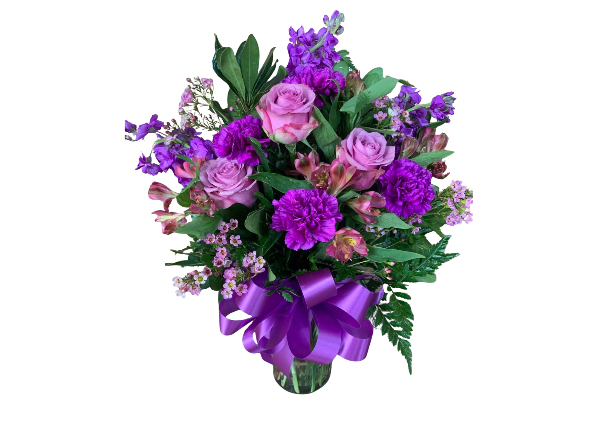 Sweet Something  - Lavender and purple make up this fun heartfelt bouquet.
