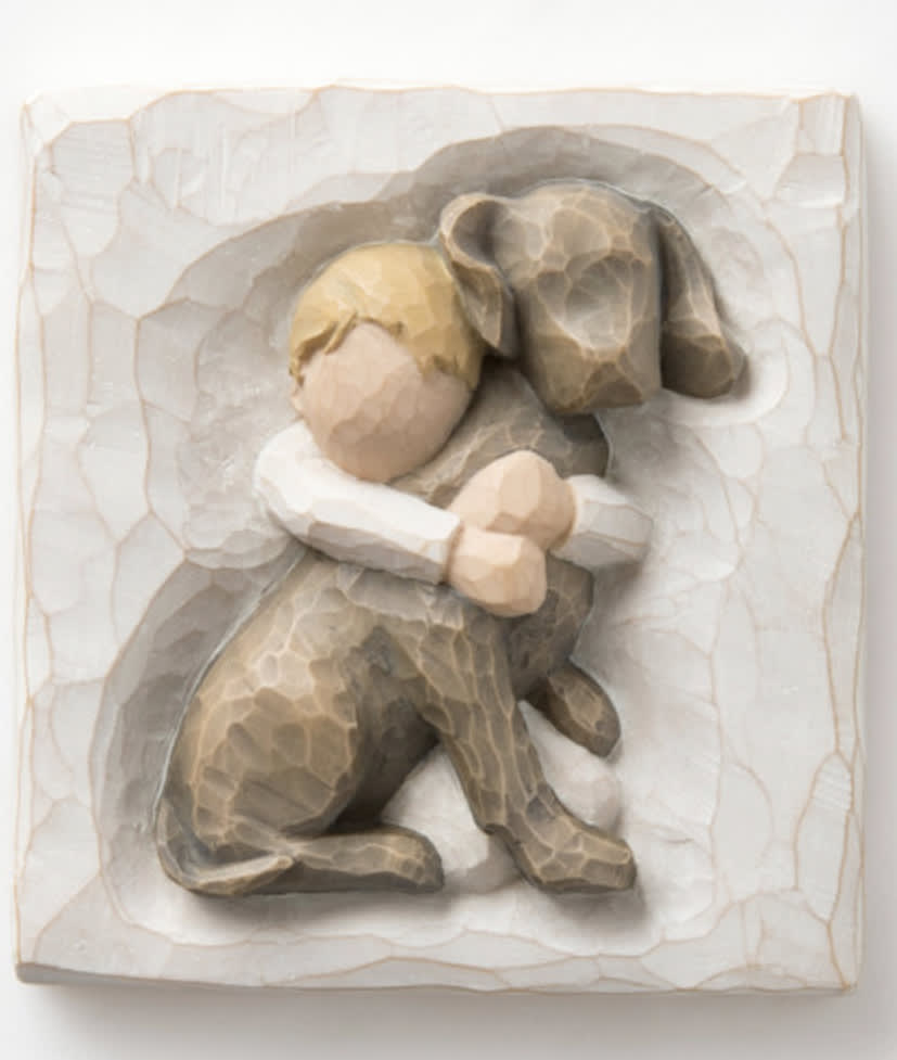 WILLOW TREE - HUG PLAQUE - An expression of friendship and love of dogs. Great on a child's bedroom wall, or as a gift for an animal-lover.