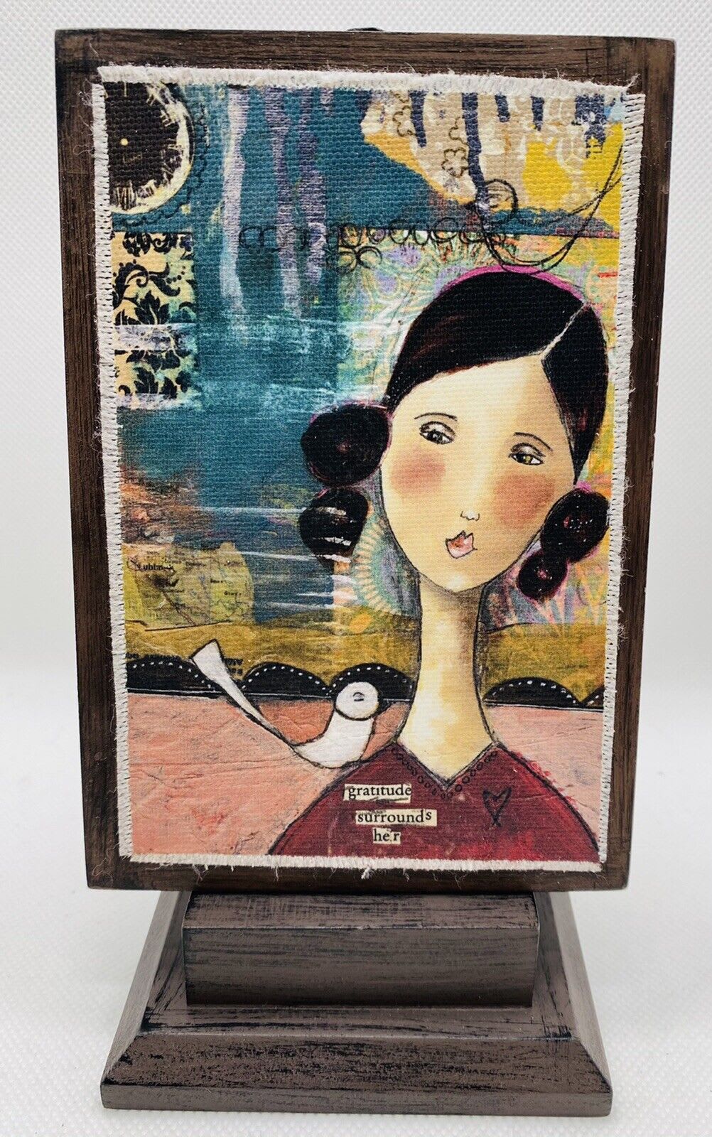 HER- KELLY RAE - Gratitude Surrounds Her Plaque - Theme THE KELLY RAE ROBERTS COLLECTION Division DEMDACO Dimension 4X 6