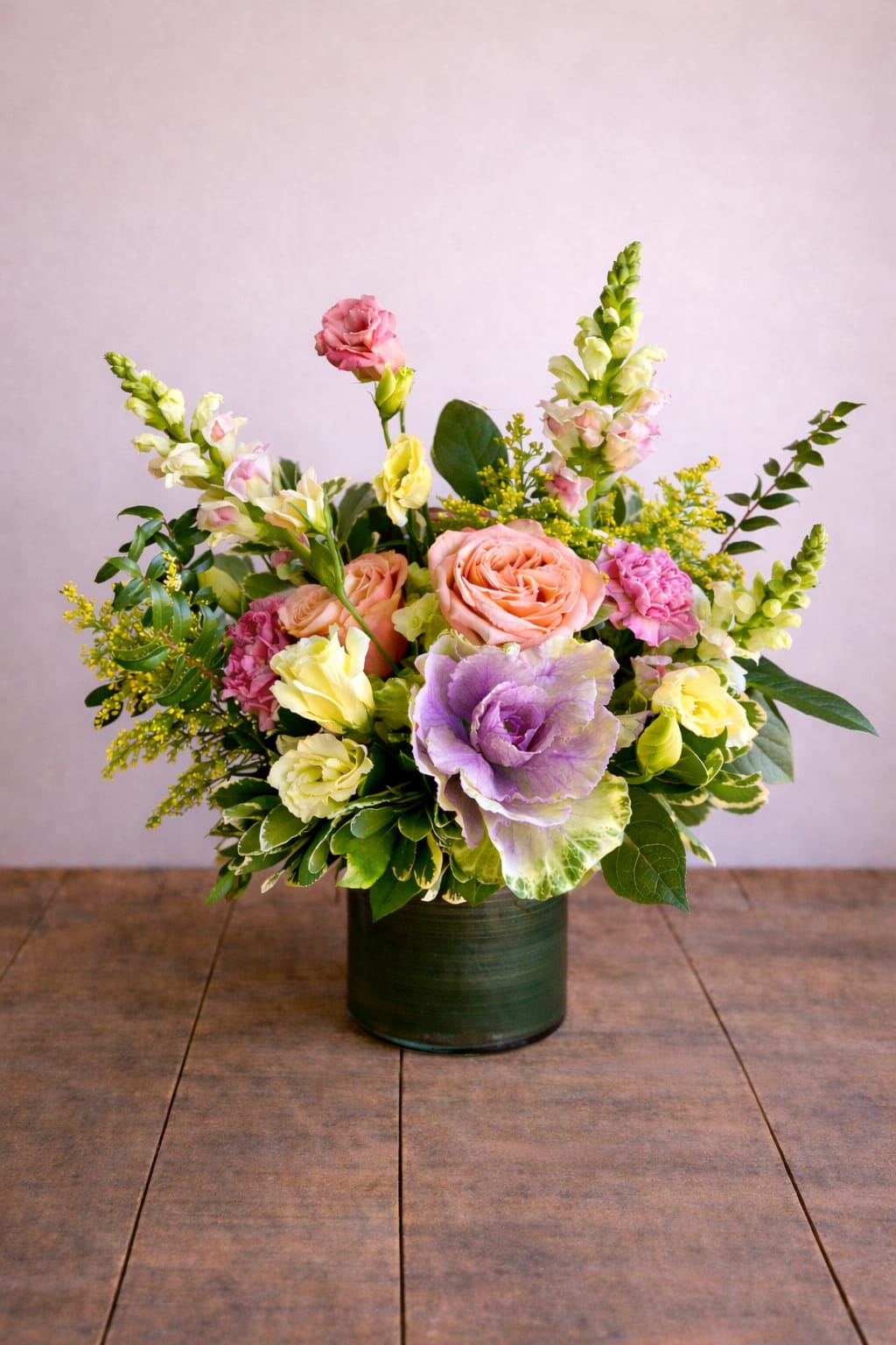 Anita's Flower Fiesta  - Elevate the ambiance of any space with this exquisite vase filled with a harmonious blend of pink and purple flowers. Perfect for adding a pop of color to your living room, bedroom, or dining area, this arrangement exudes elegance and charm. Each bloom is carefully selected to create a stunning display that brings a touch of nature indoors. Brighten up your home or surprise a loved one with this delightful floral arrangement.  A unique arrangement hand created by our experienced designers. Please note that every design is custom made and substitution to container and flower types may happen from time to time. Design aspects will always stay the same, but if needed, we will substitute with flowers of equal or greater value to offer you a great floral shopping experience! Our flowers are 100% guaranteed. Please call us with any questions or concerns.