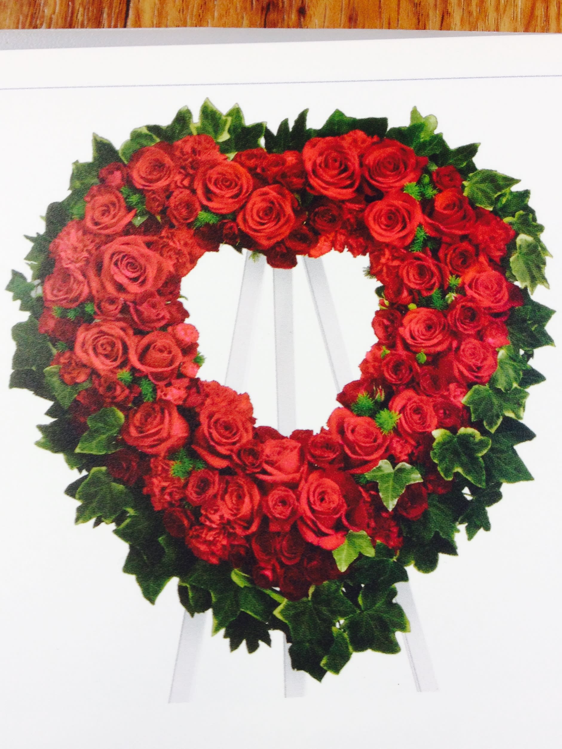 Breaking Heart - Red roses in a 24” heart
