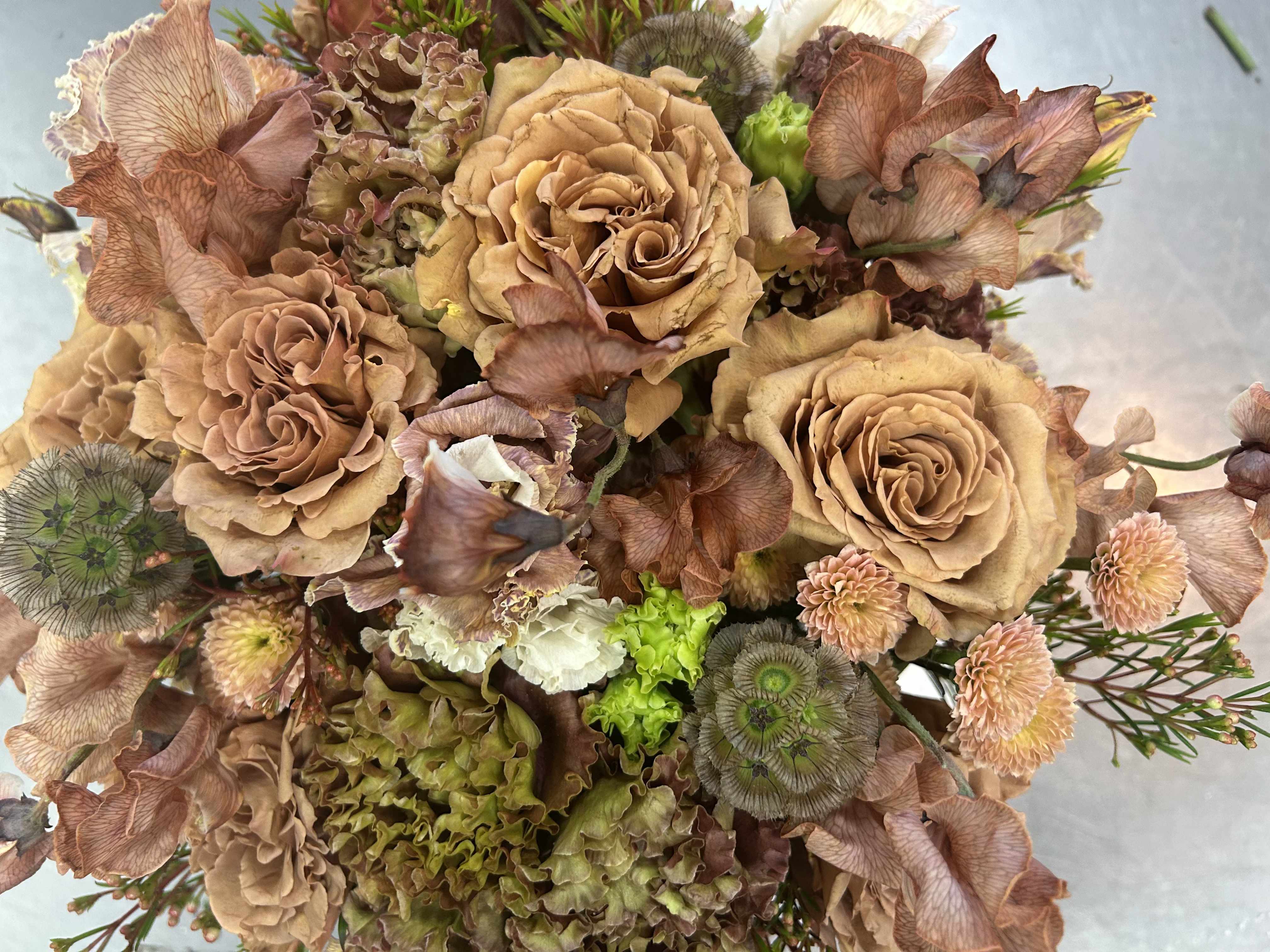 Fifty Shades of Beige - A textured arrangement of beige toned blooms